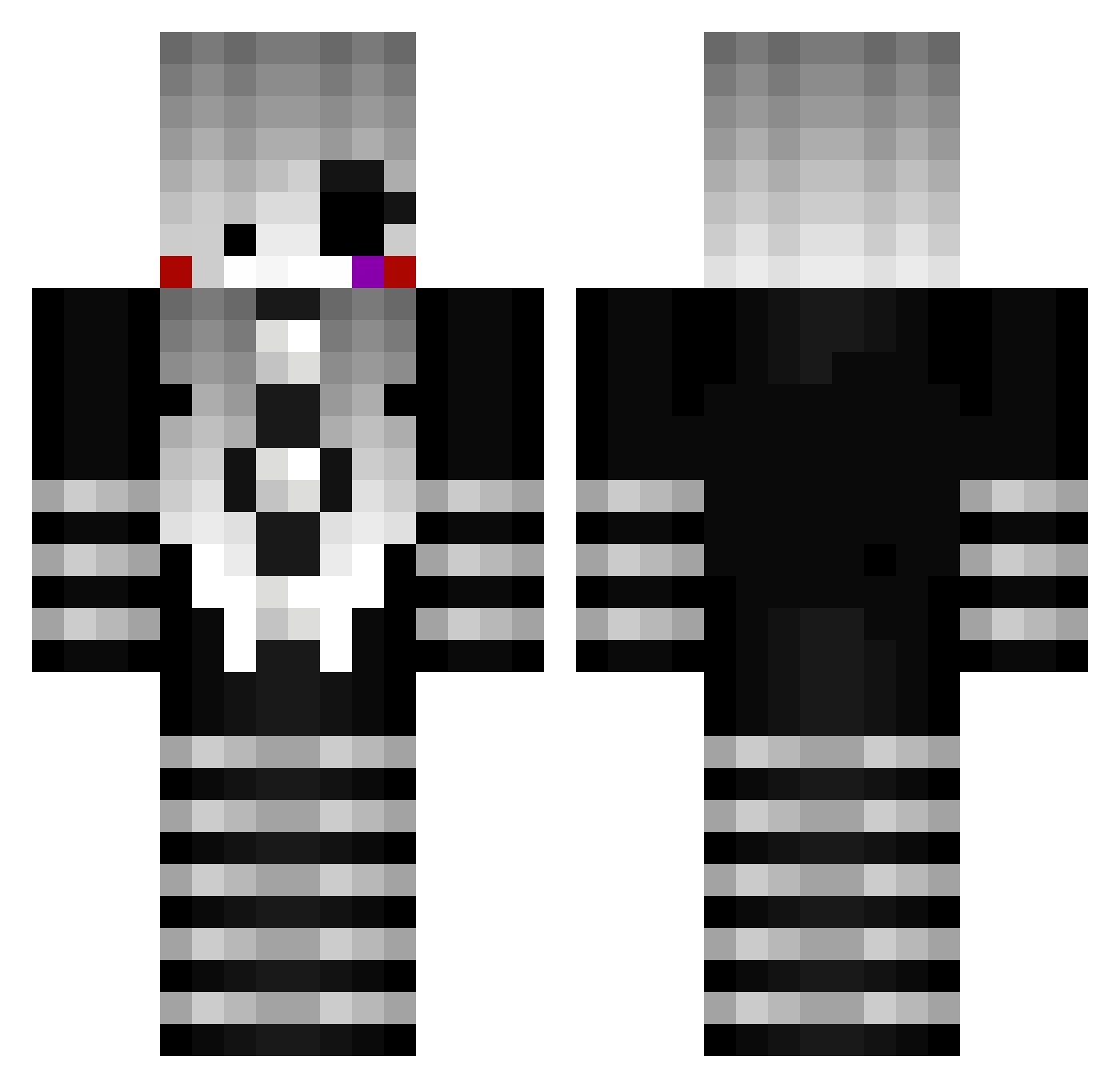 SteveGuy Minecraft skin, front and back view