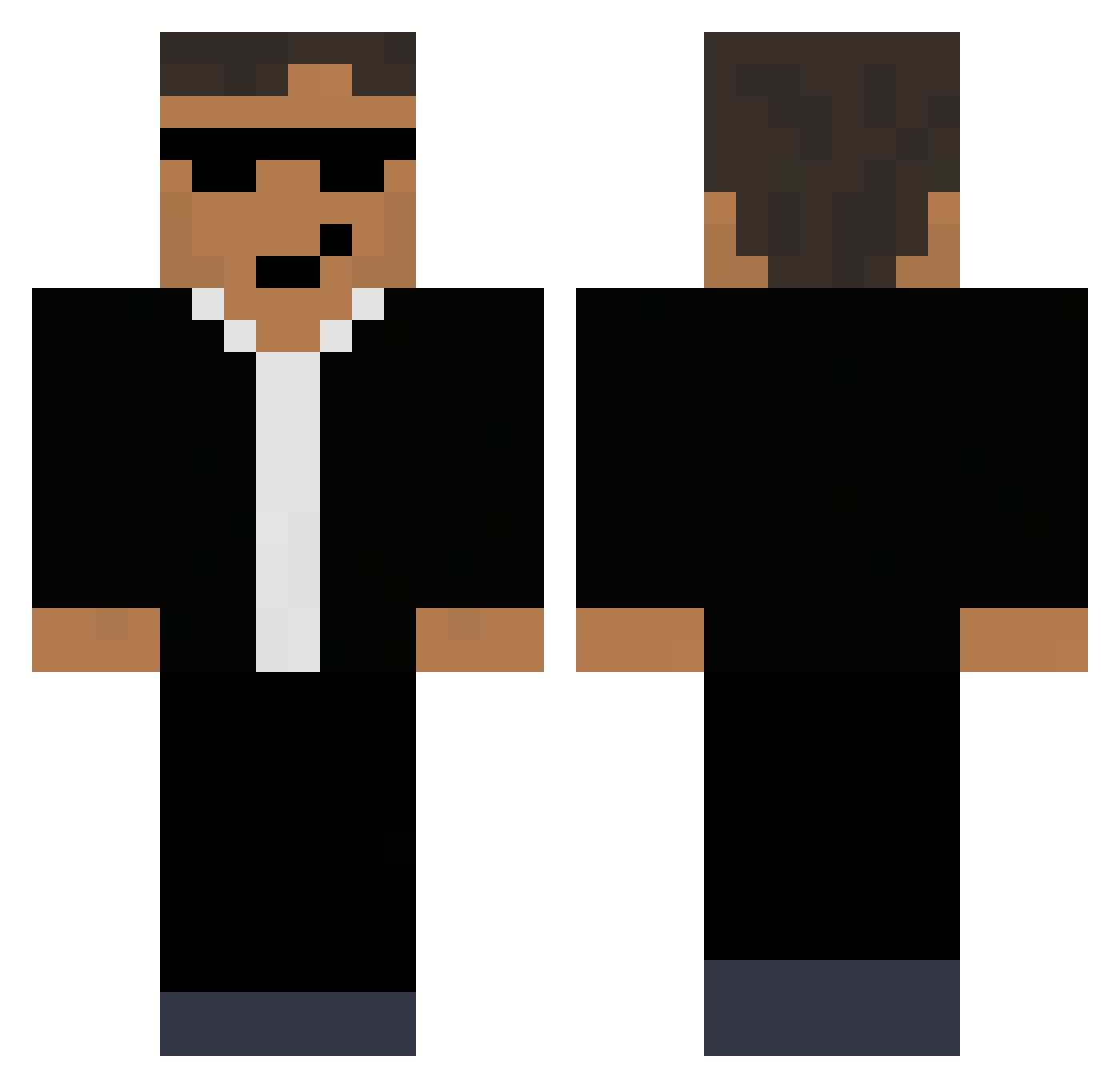 NK404 Minecraft skin, front and back view