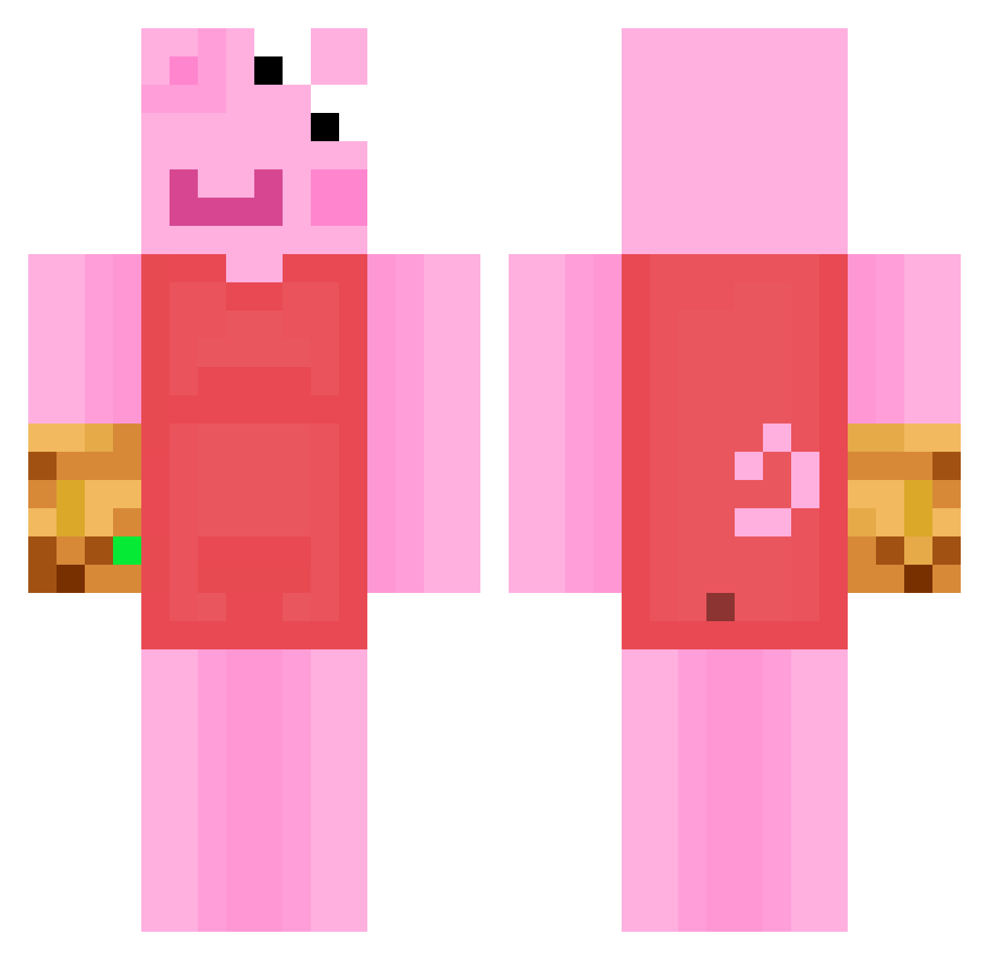 Friskykat101 Minecraft skin, front and back view
