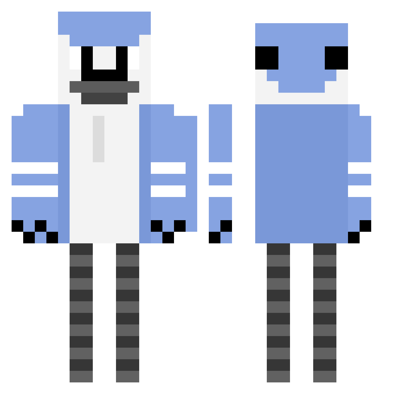 fbgef Minecraft skin, front and back view