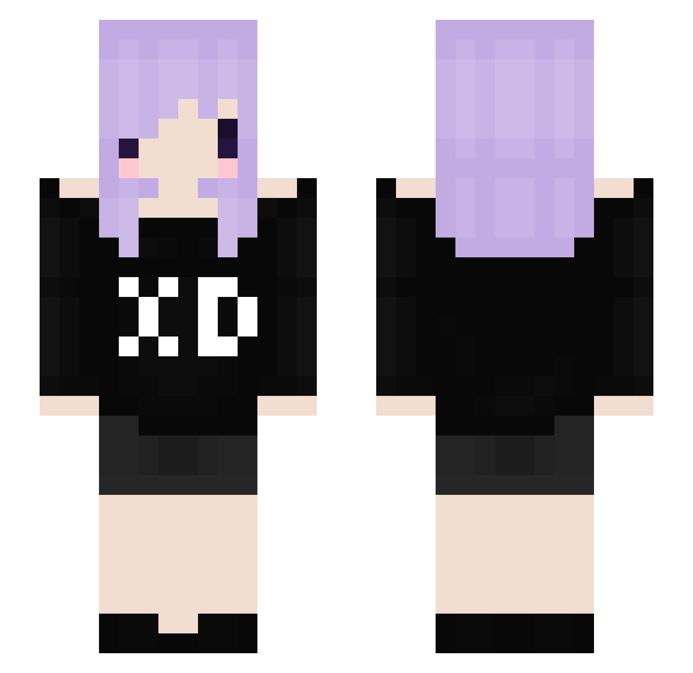 veemo_pvp Minecraft skin, front and back view