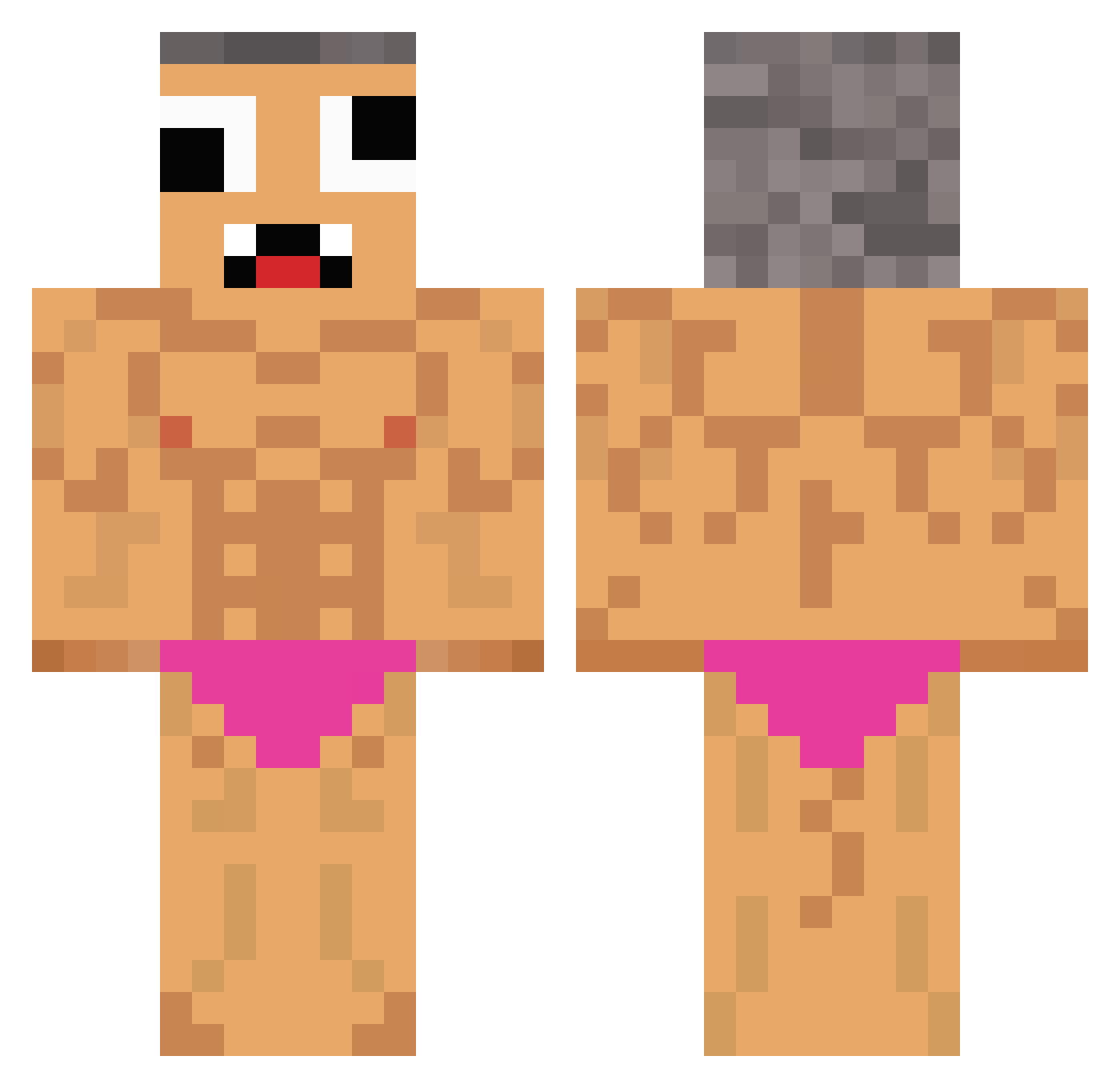 BOMB1DAY Minecraft skin, front and back view