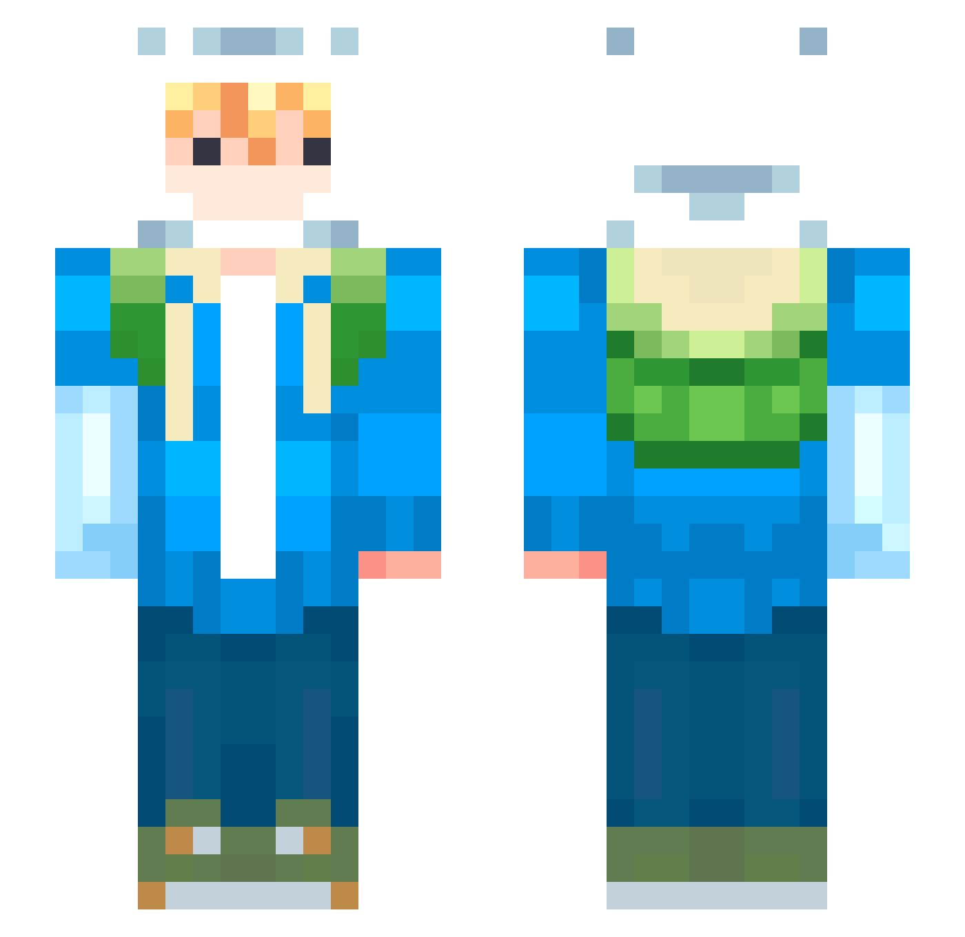 Asmothv Minecraft skin, front and back view