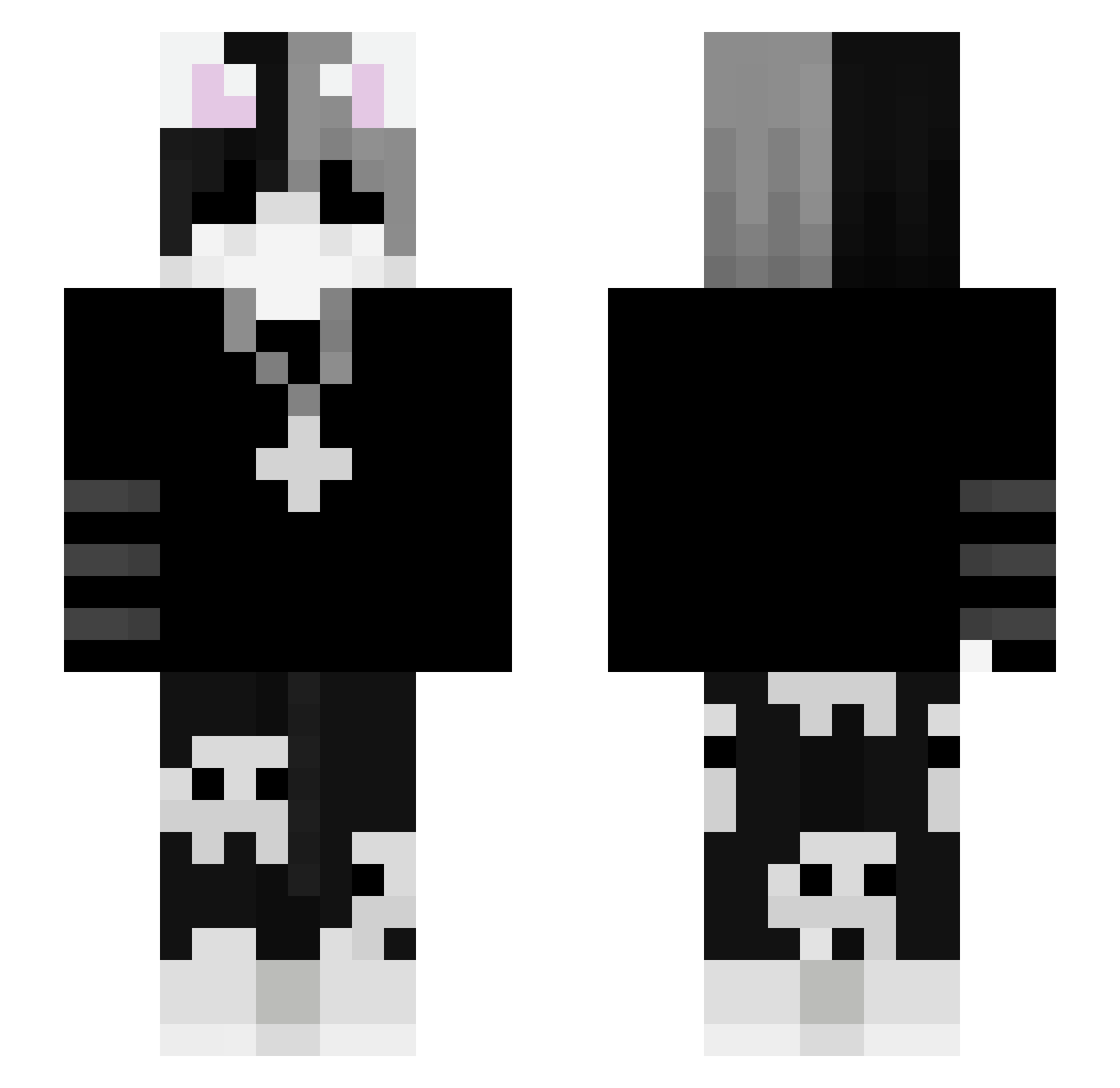 Fearlicaa Minecraft skin, front and back view