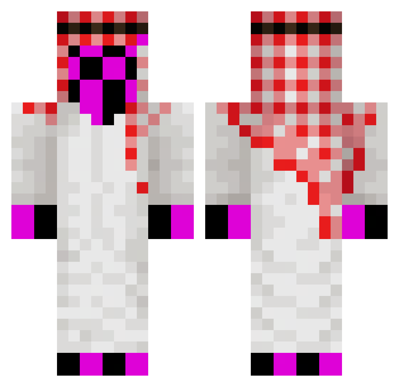 PrBartt Minecraft skin, front and back view