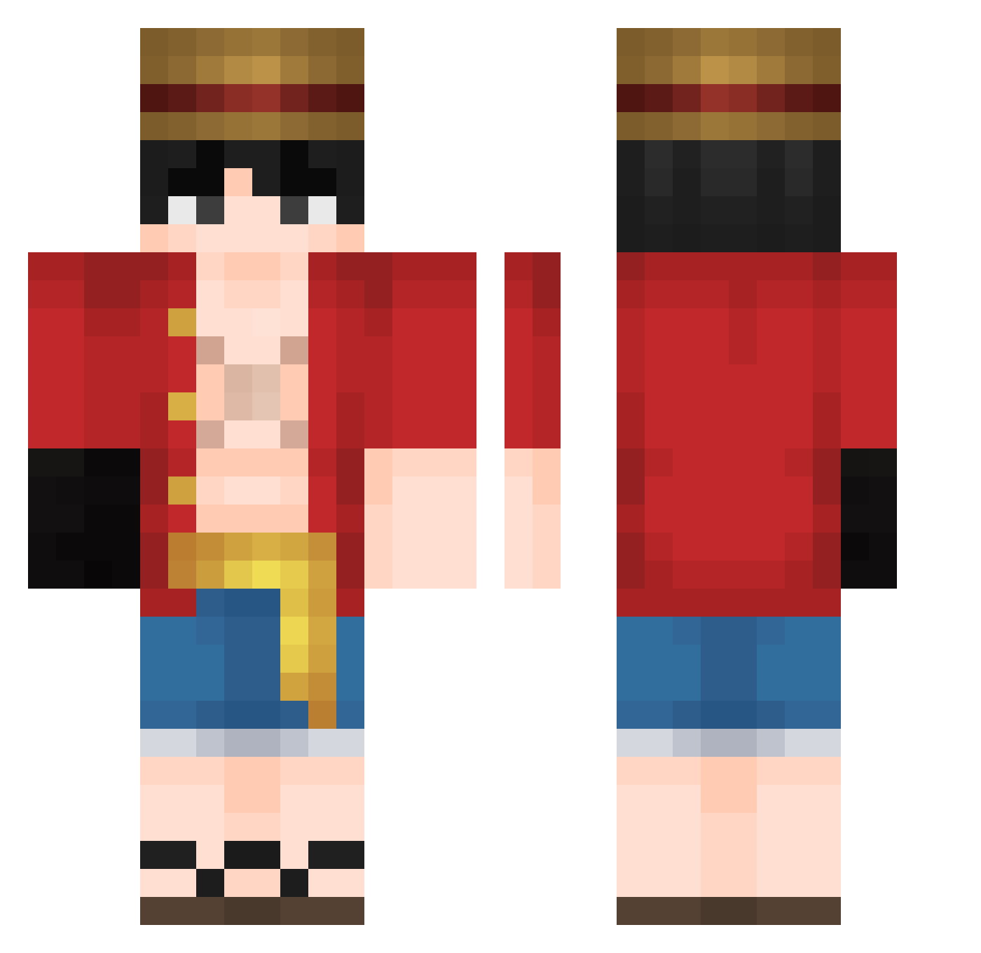 Poin3S Minecraft skin, front and back view