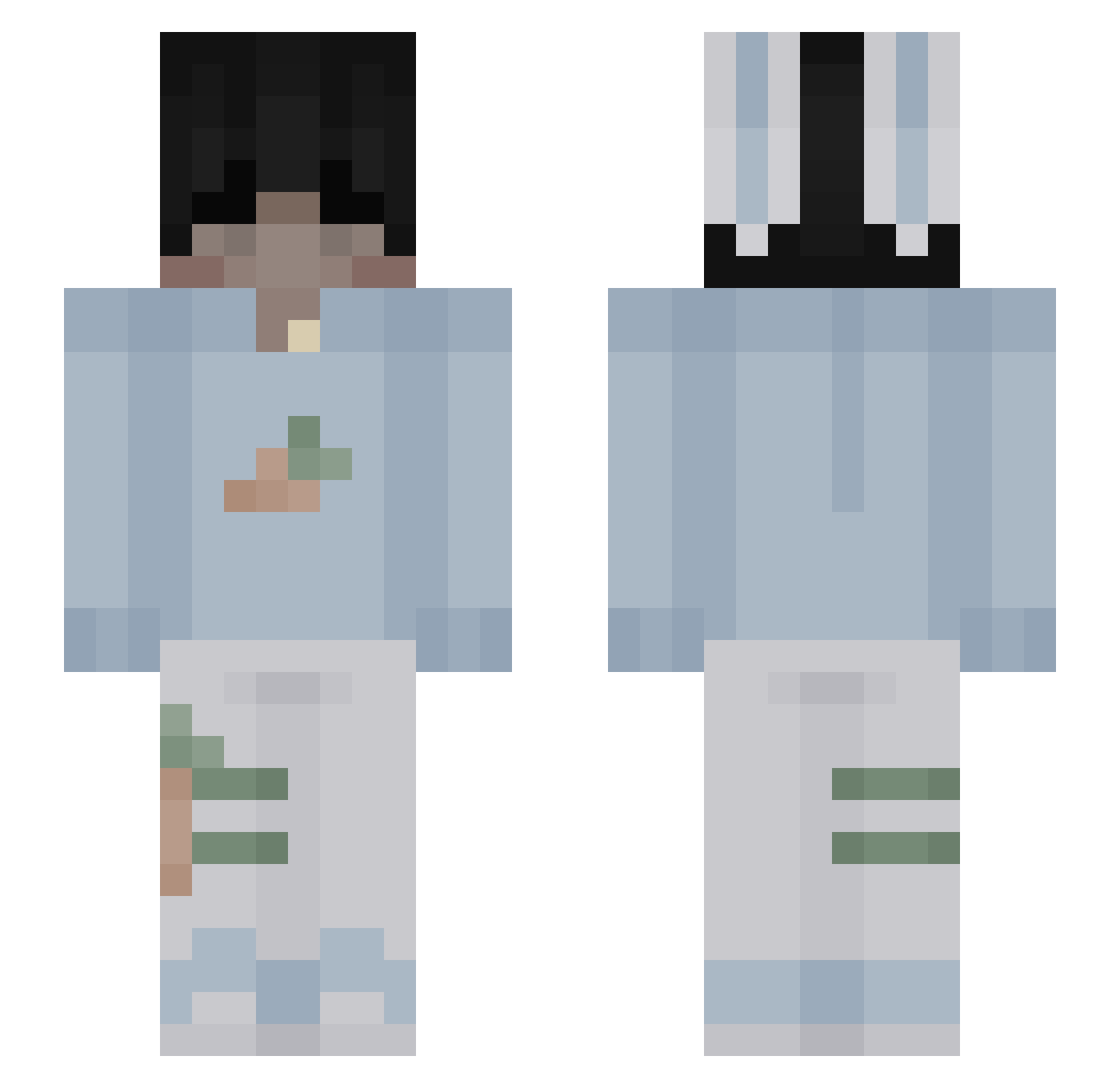 TheyluvAustin Minecraft skin, front and back view