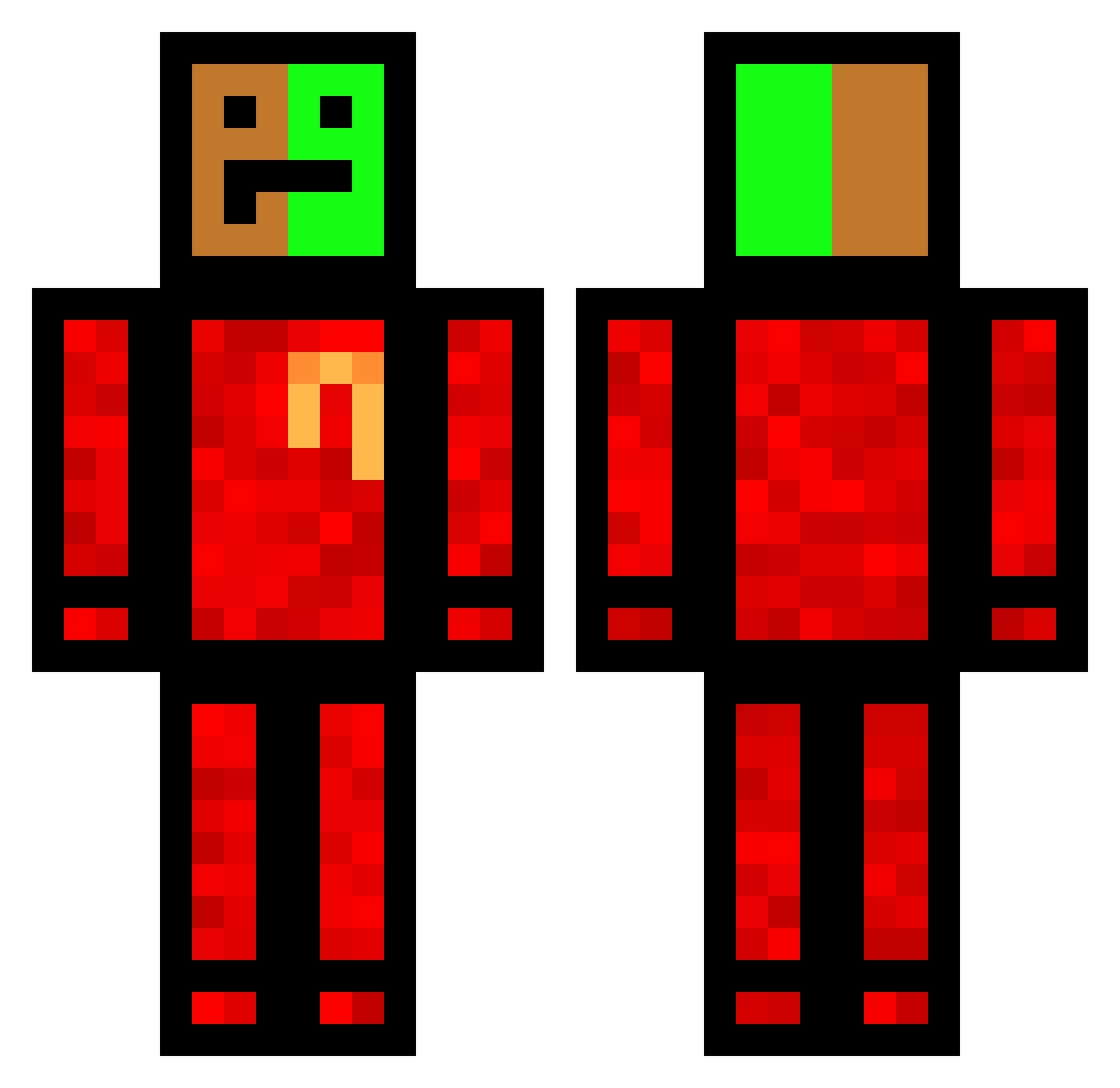 TapL Minecraft skin, front and back view