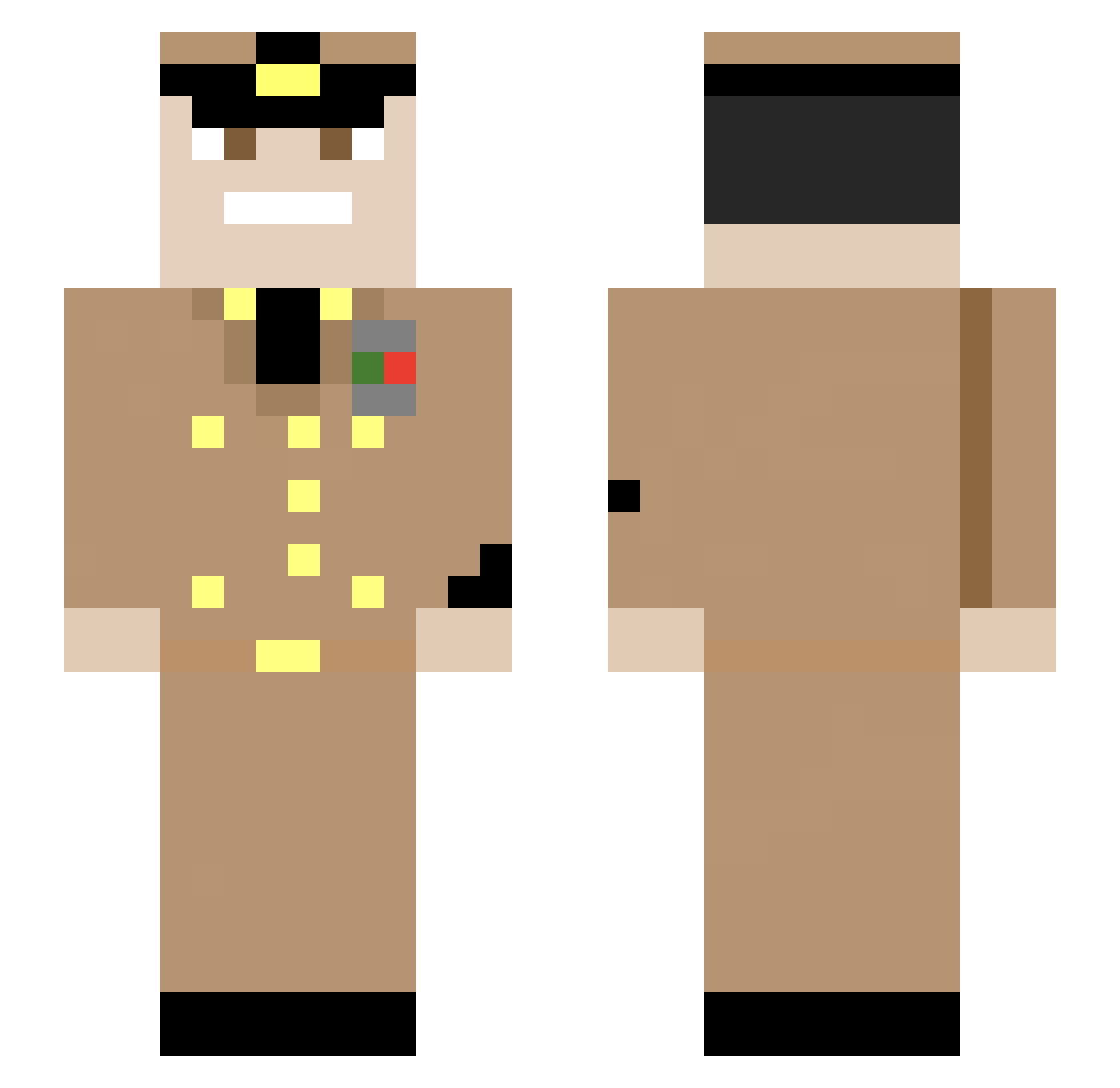 subsurface Minecraft skin, front and back view