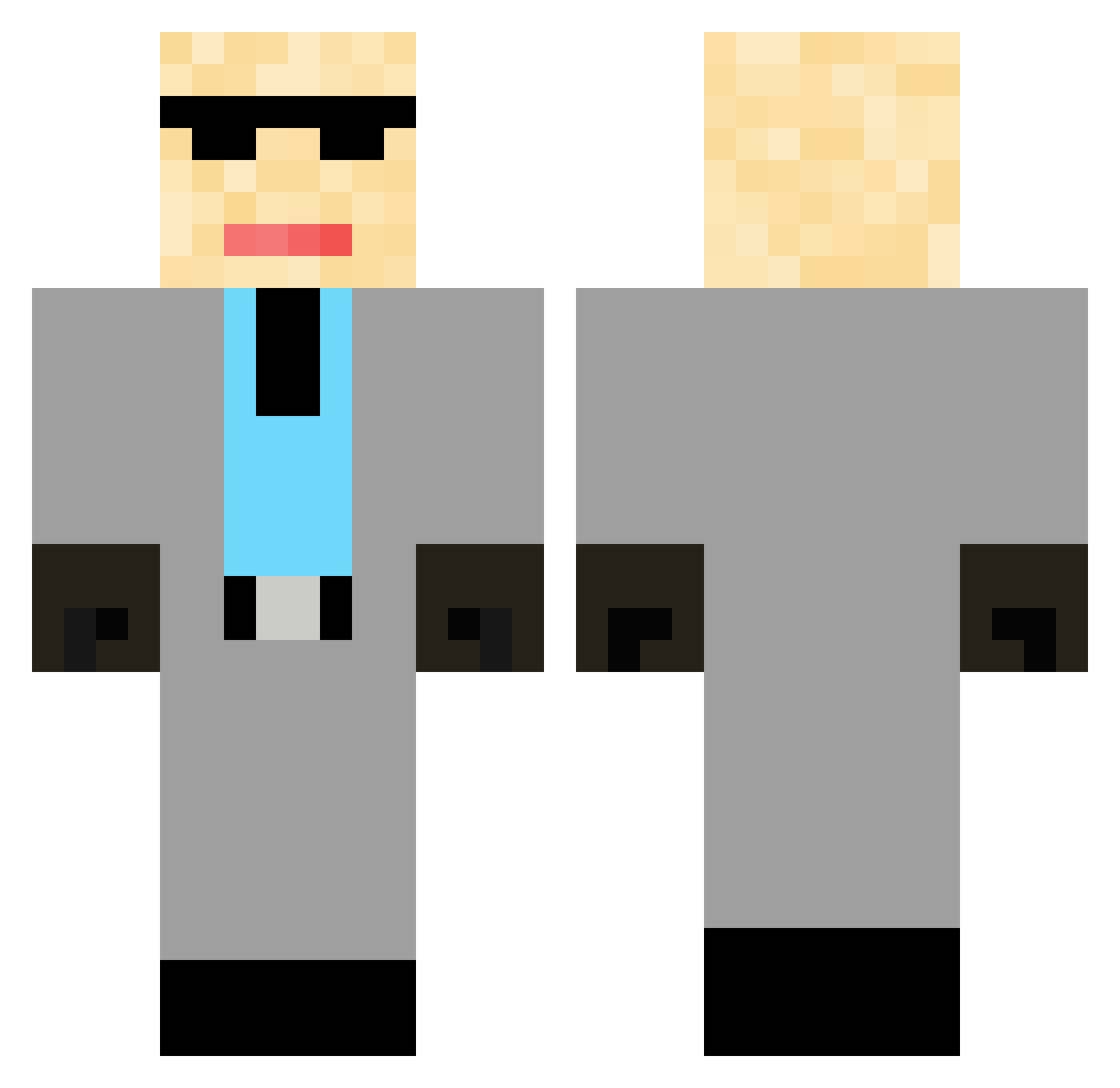 Taxidermist Minecraft skin, front and back view