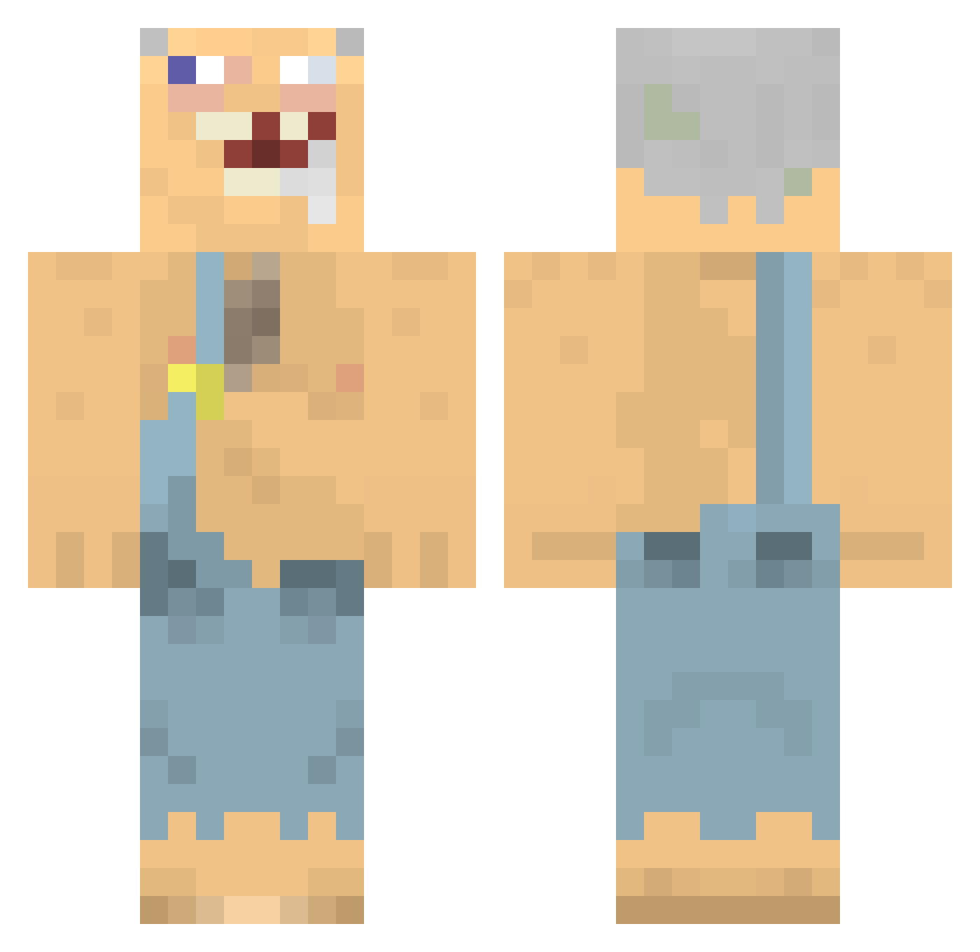Bawbasoor Minecraft skin, front and back view