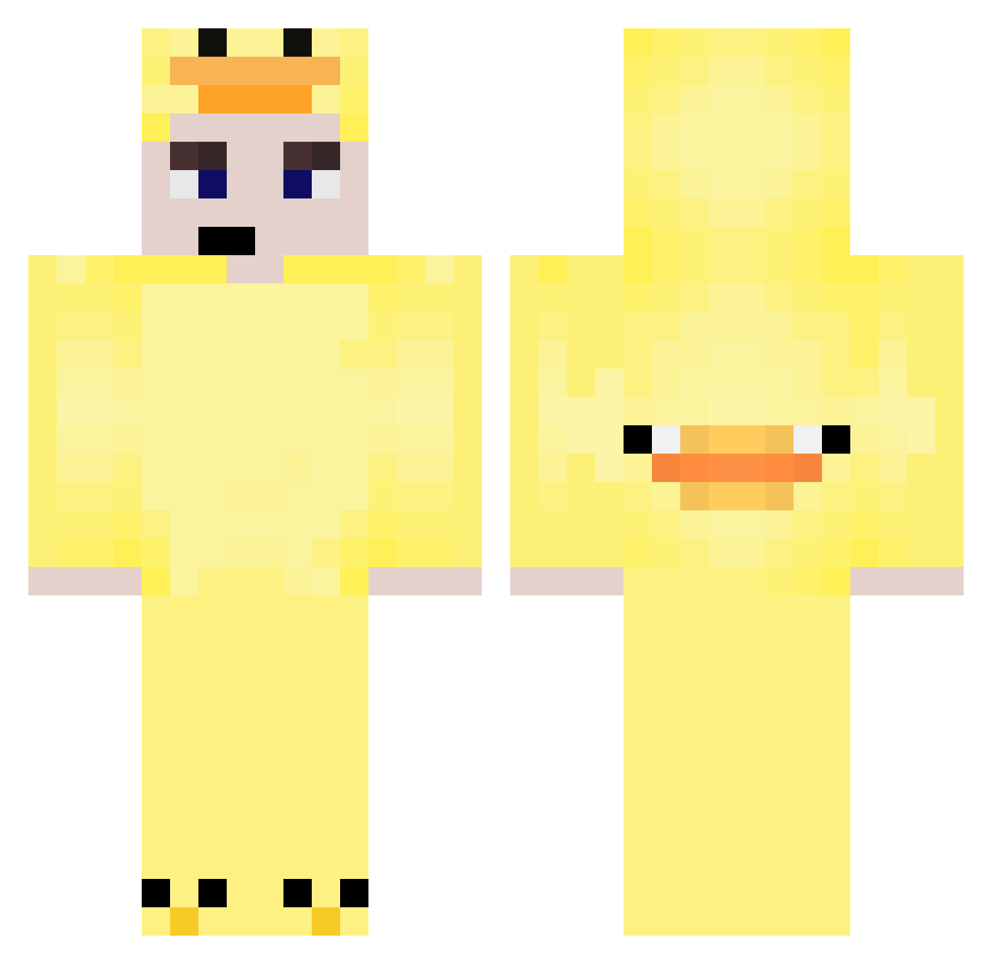 LucezPvP Minecraft skin, front and back view