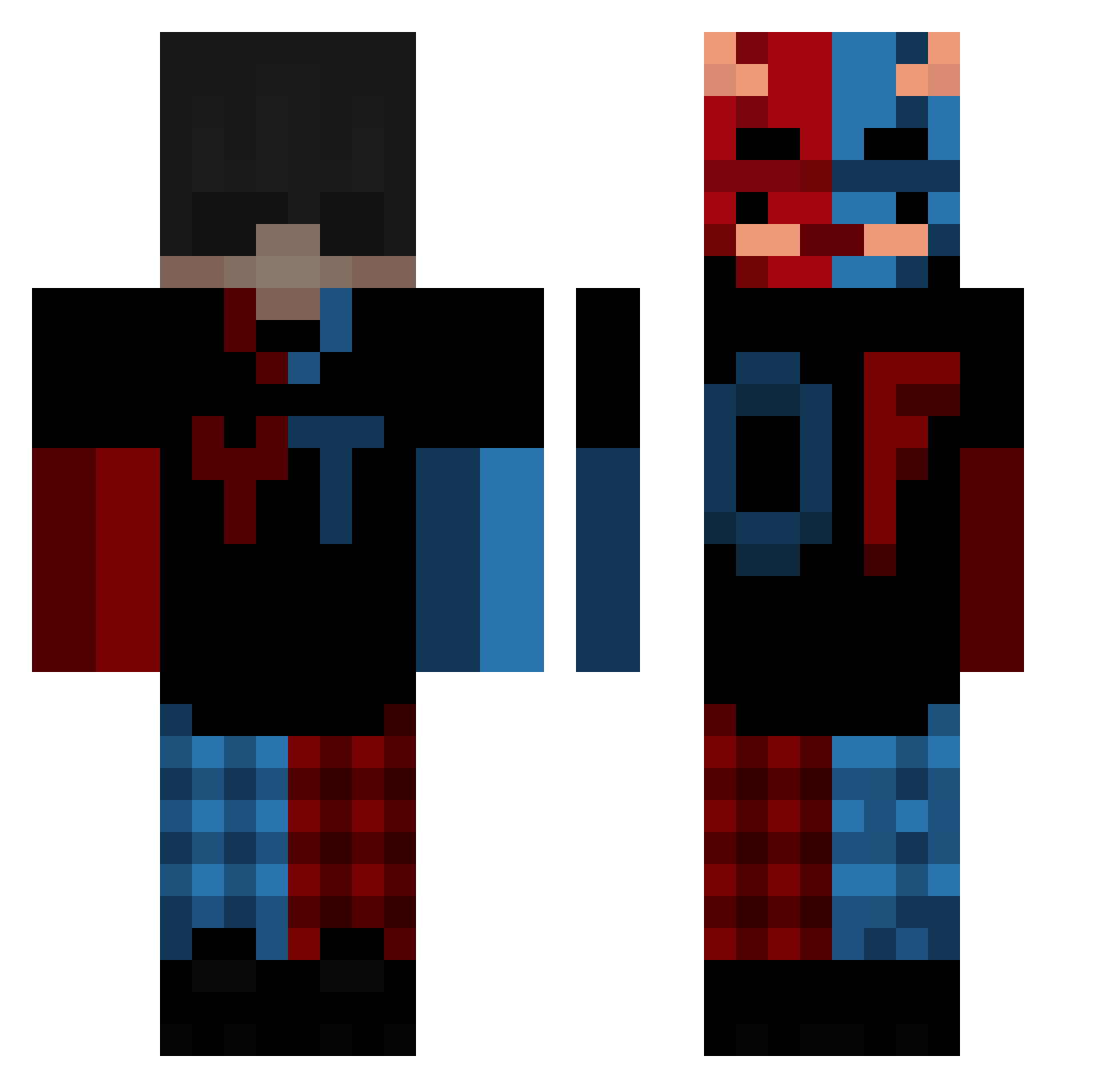 AbhiSlayerYT Minecraft skin, front and back view