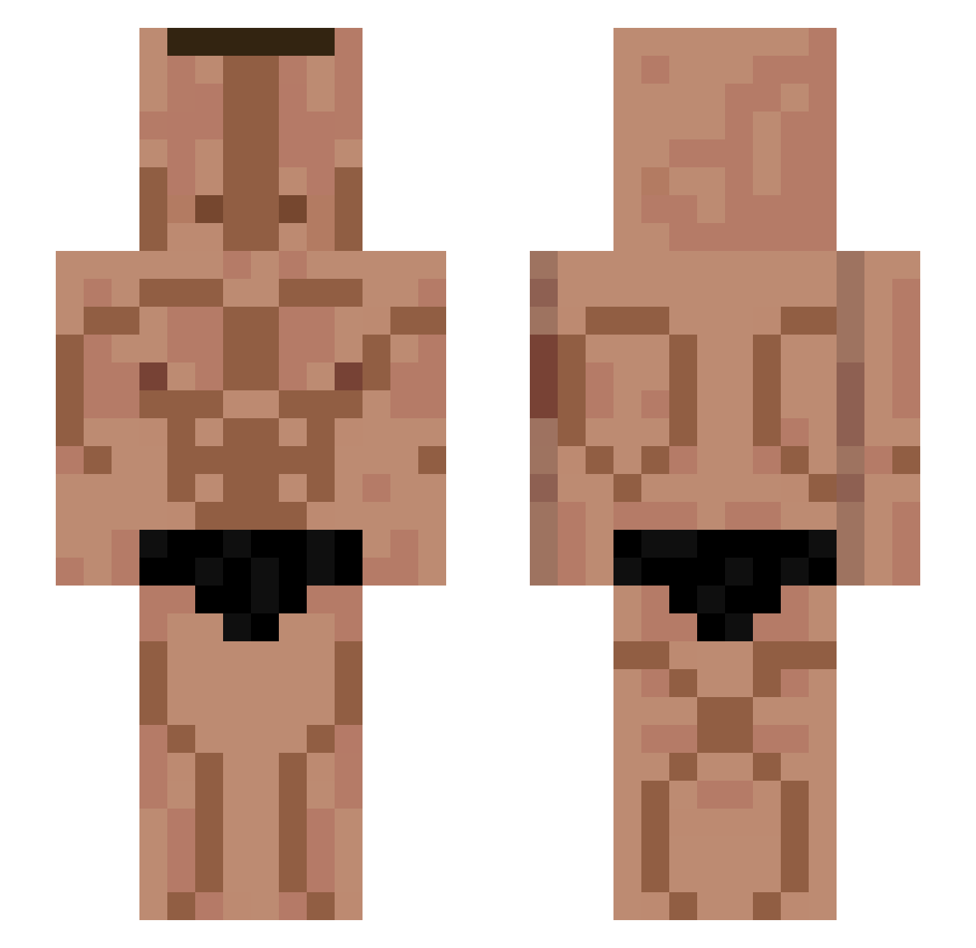 Vertig3000 Minecraft skin, front and back view