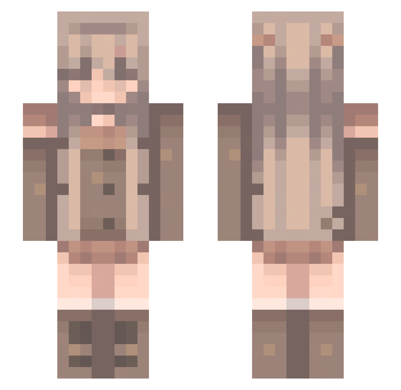 ELOBUG8 Minecraft skin, front and back view