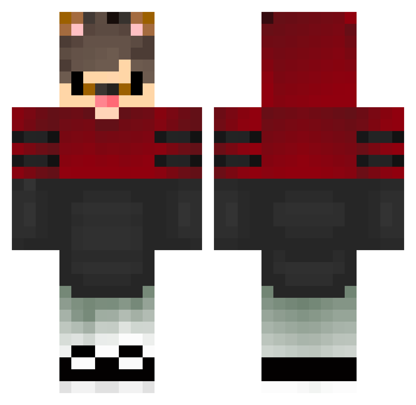 Silvanix Minecraft skin, front and back view