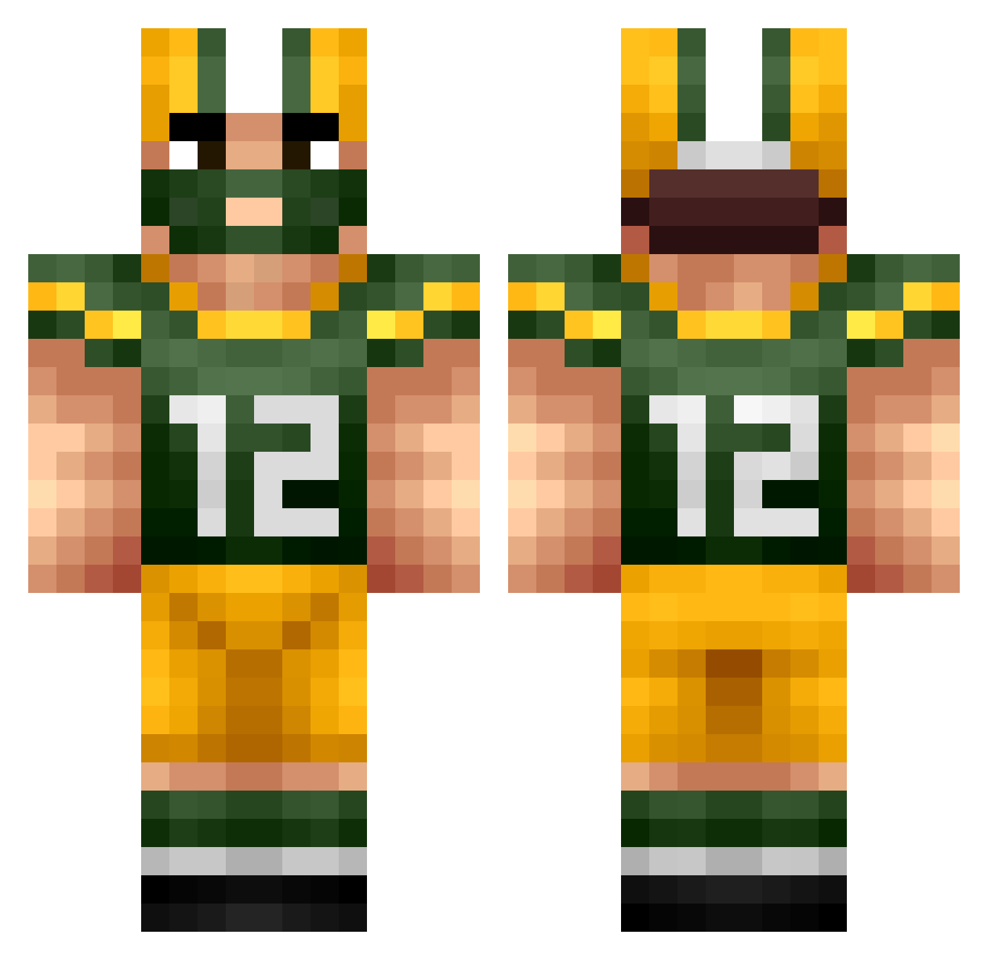 AJDillon Minecraft skin, front and back view