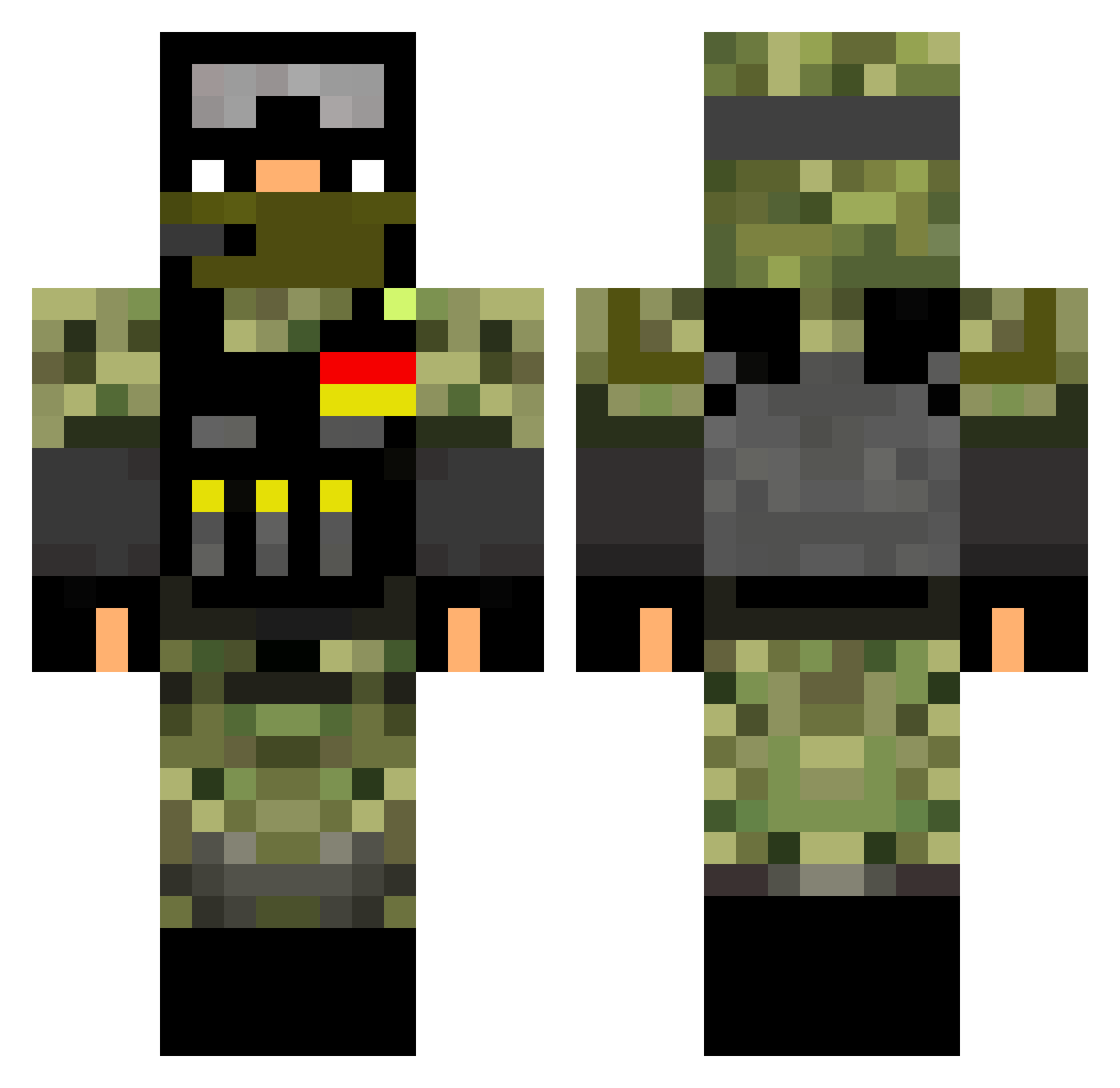 S1lver1H4RDC4RRY Minecraft skin, front and back view