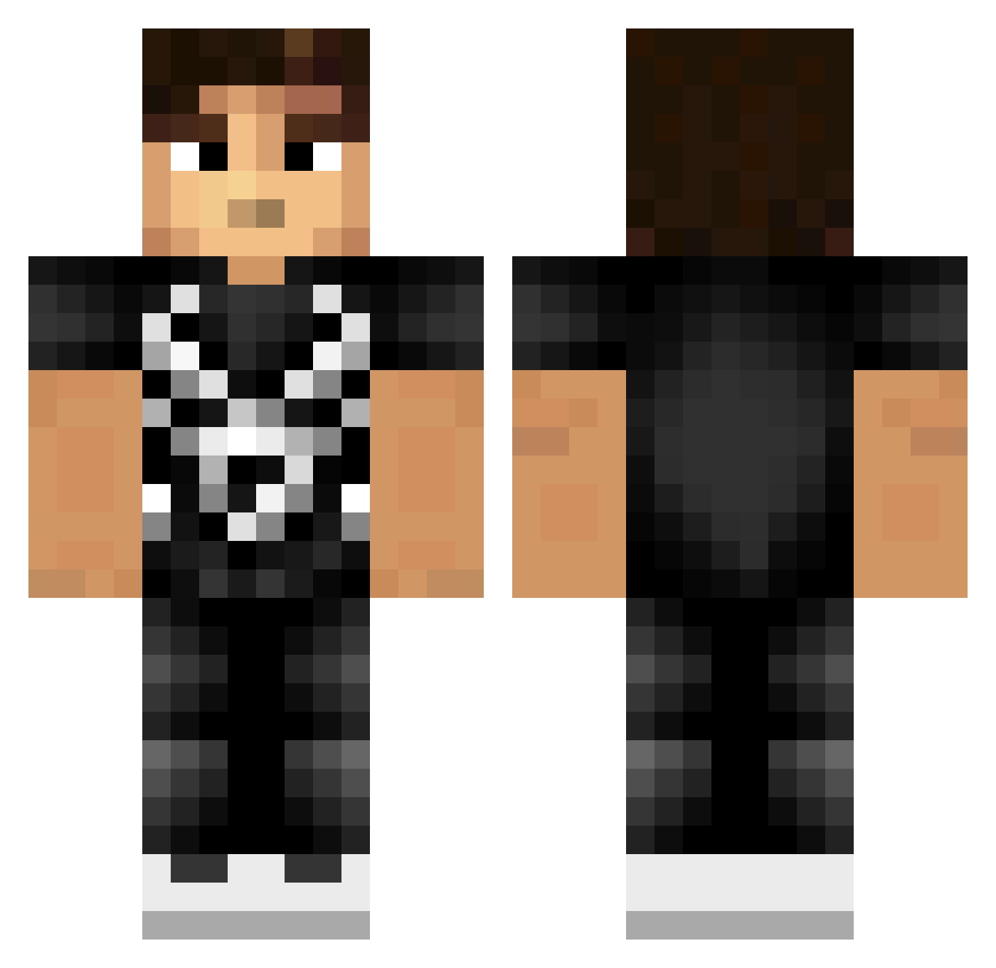RoninTheDark Minecraft skin, front and back view