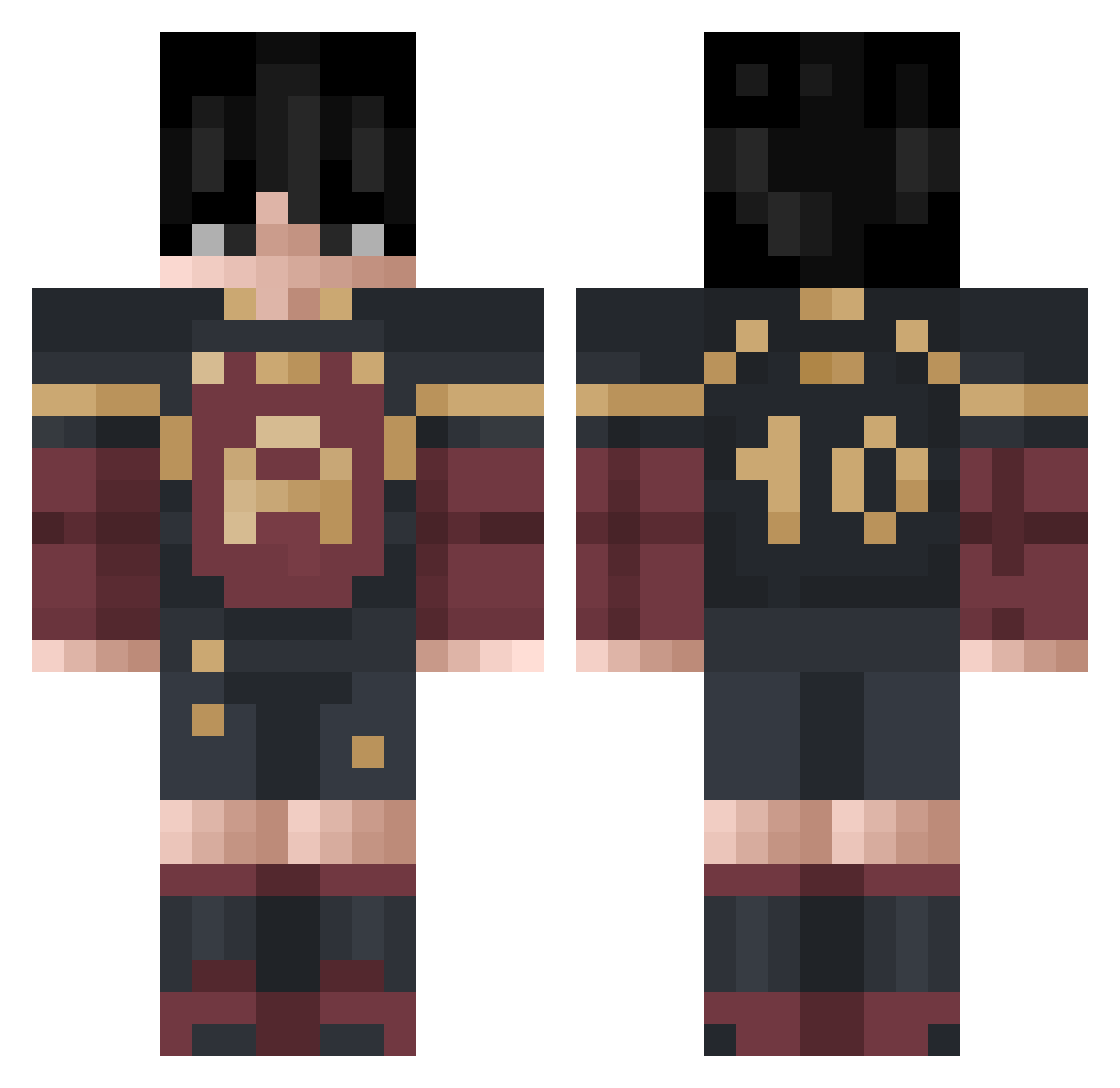 euAtx Minecraft skin, front and back view