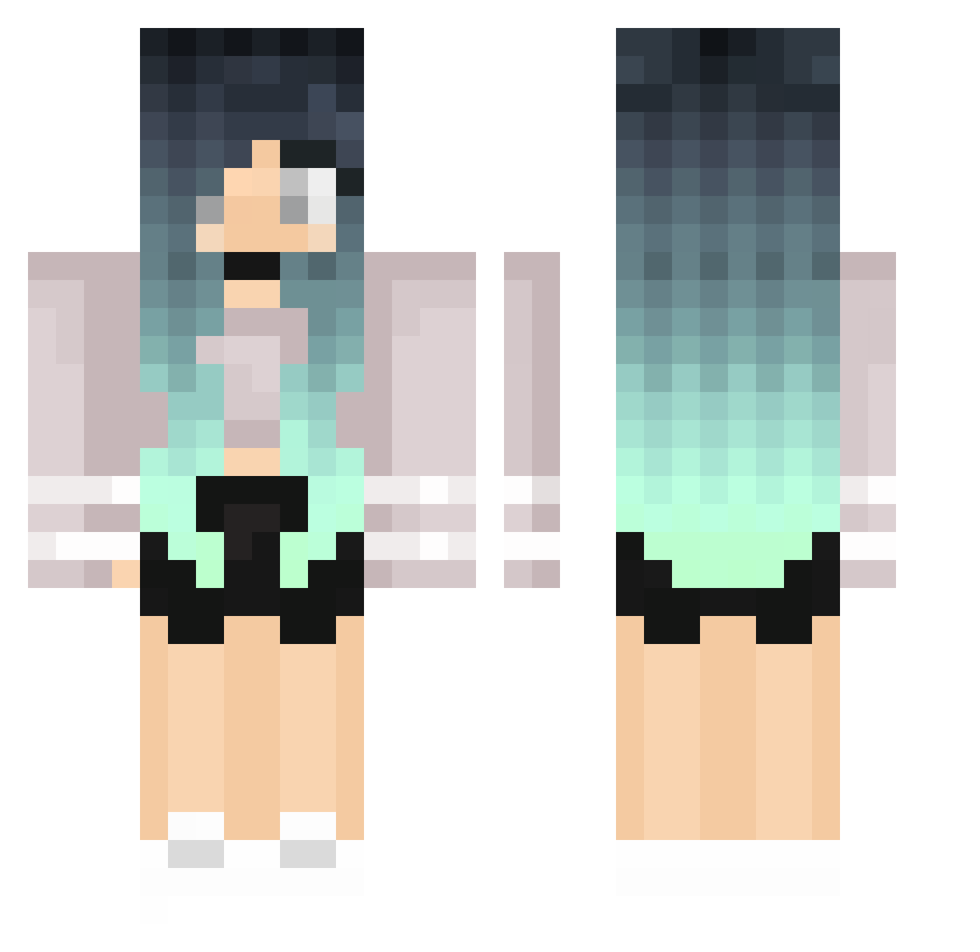 GamingNacho Minecraft skin, front and back view