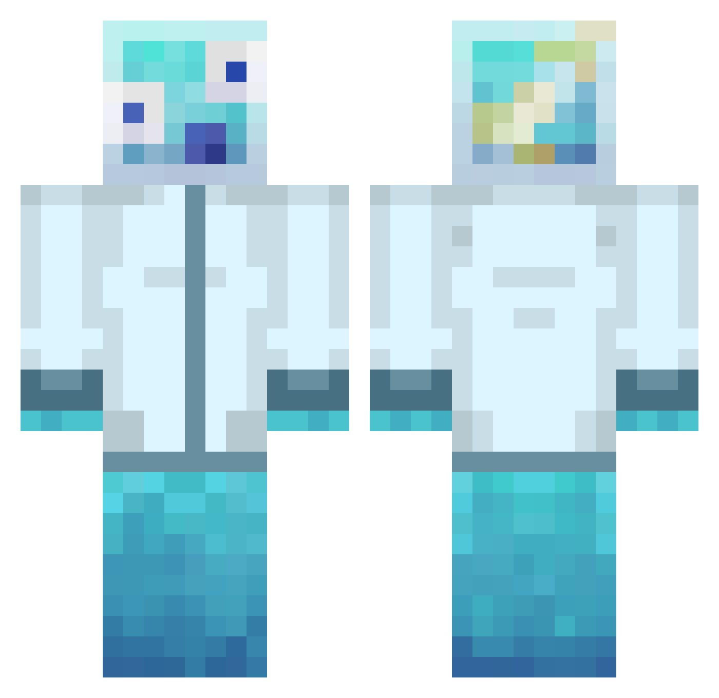 Bubzsy Minecraft skin, front and back view