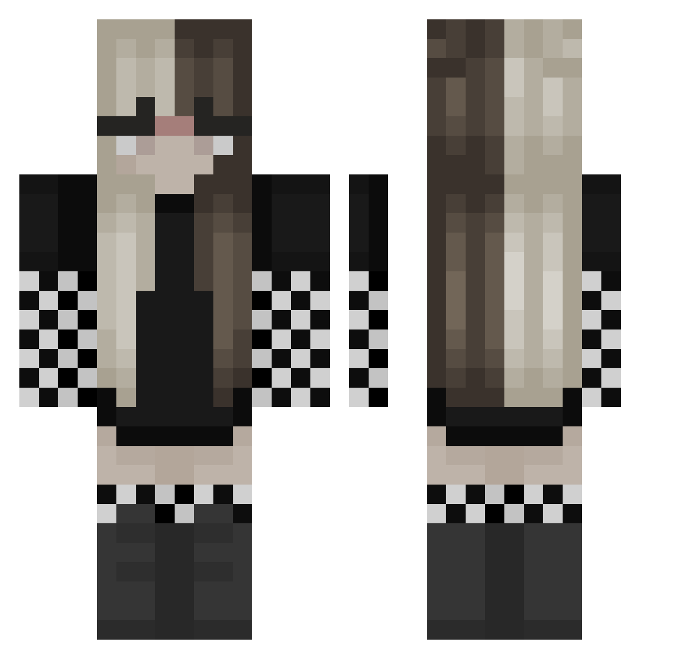 JotaroChan Minecraft skin, front and back view