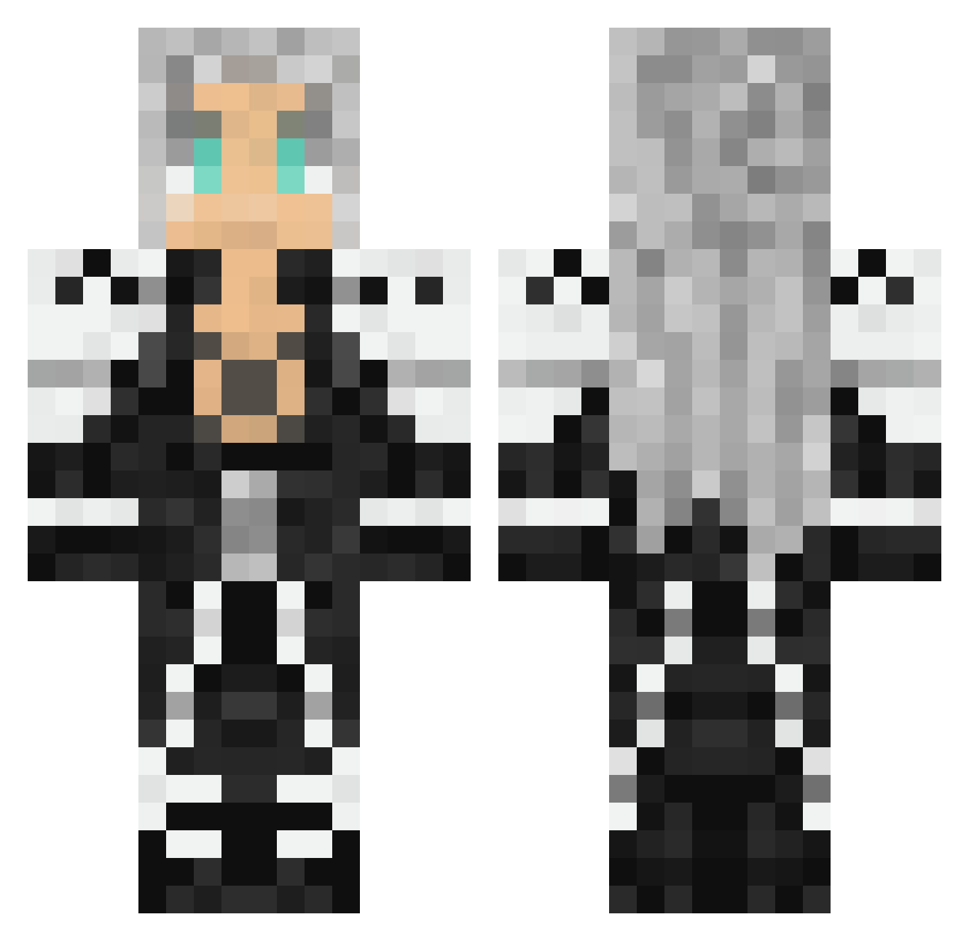 RustyAlex Minecraft skin, front and back view