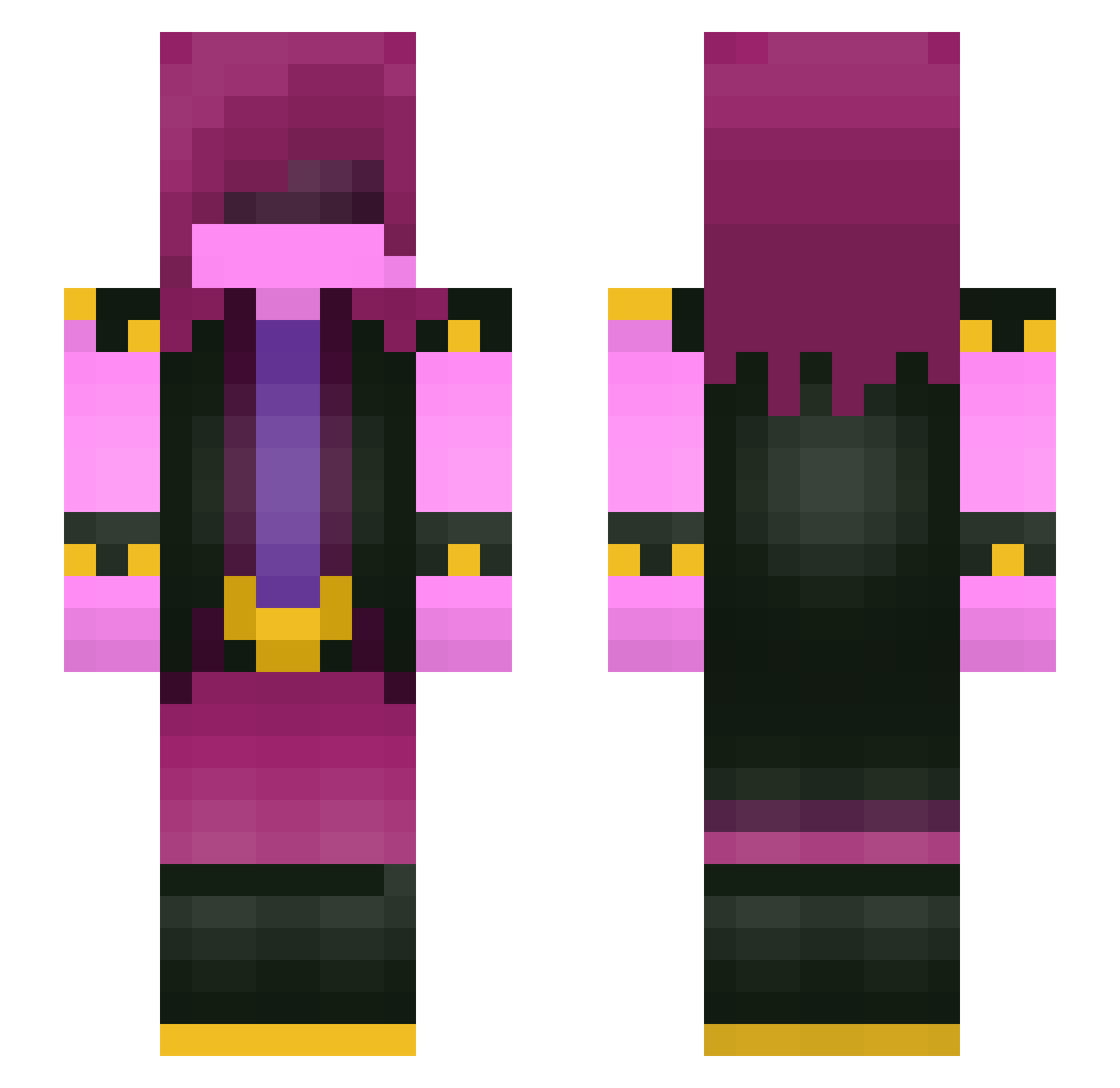 Hale Minecraft skin, front and back view