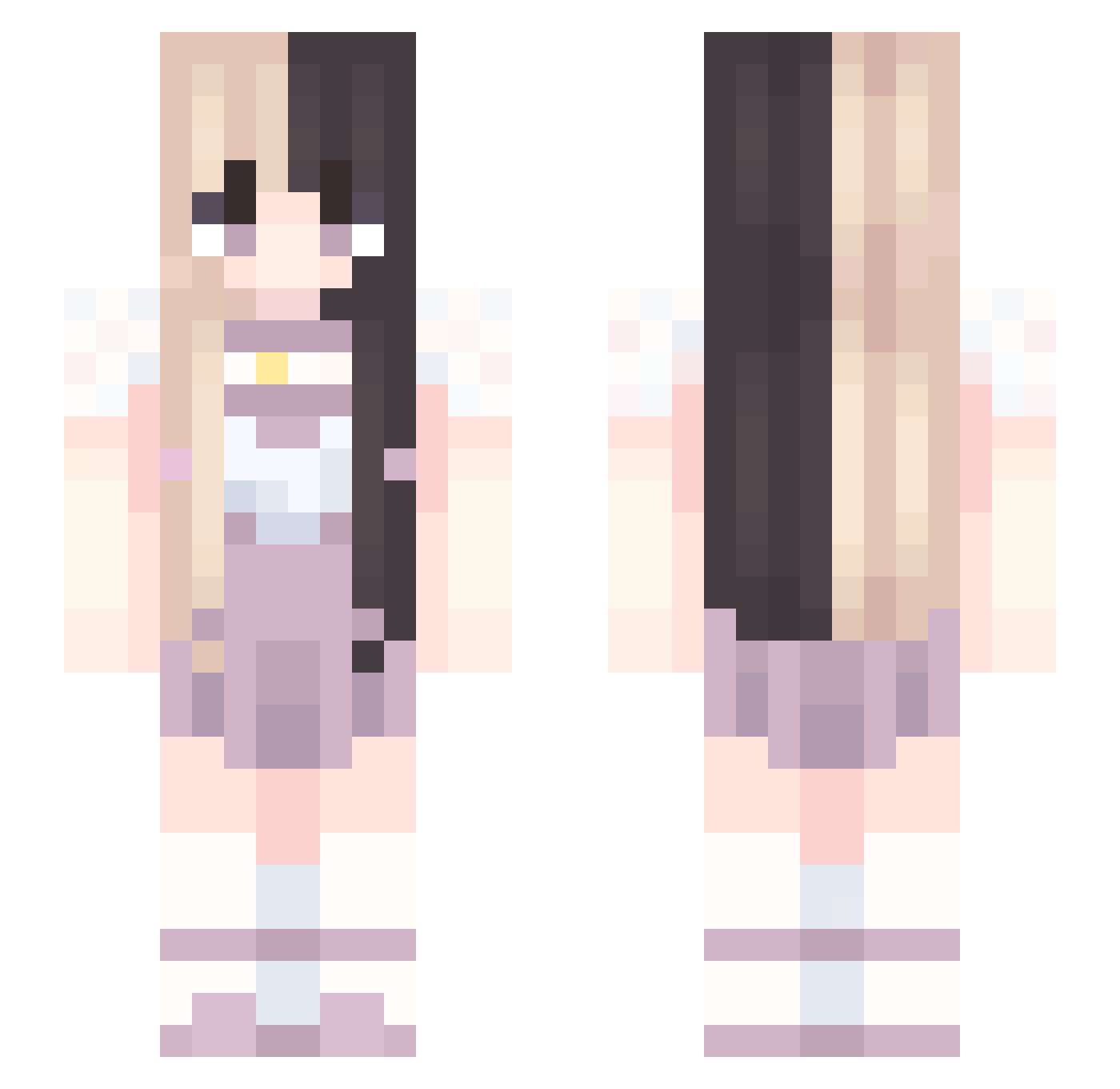 kirabriefly Minecraft skin, front and back view