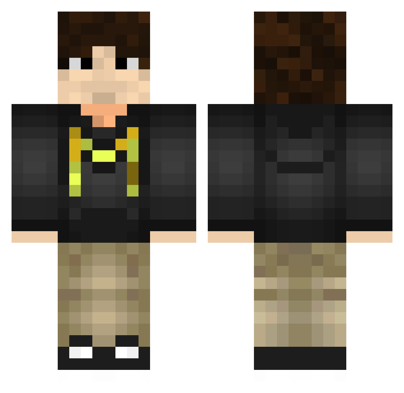 MrMaster2601 Minecraft skin, front and back view