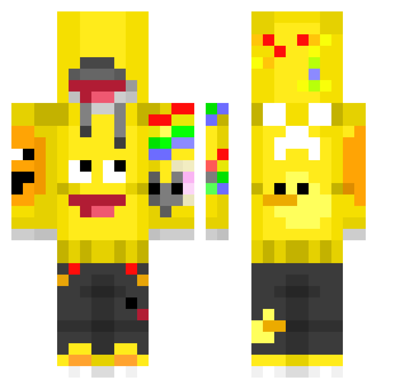 BadLance_Chugs Minecraft skin, front and back view