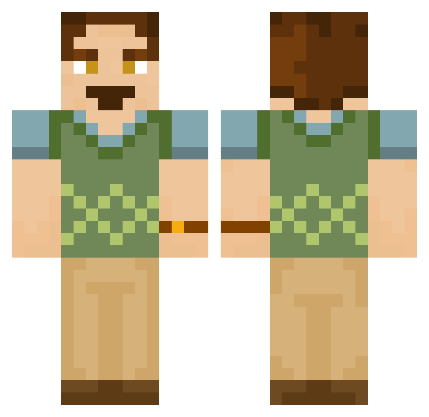 JustJohn711 Minecraft skin, front and back view