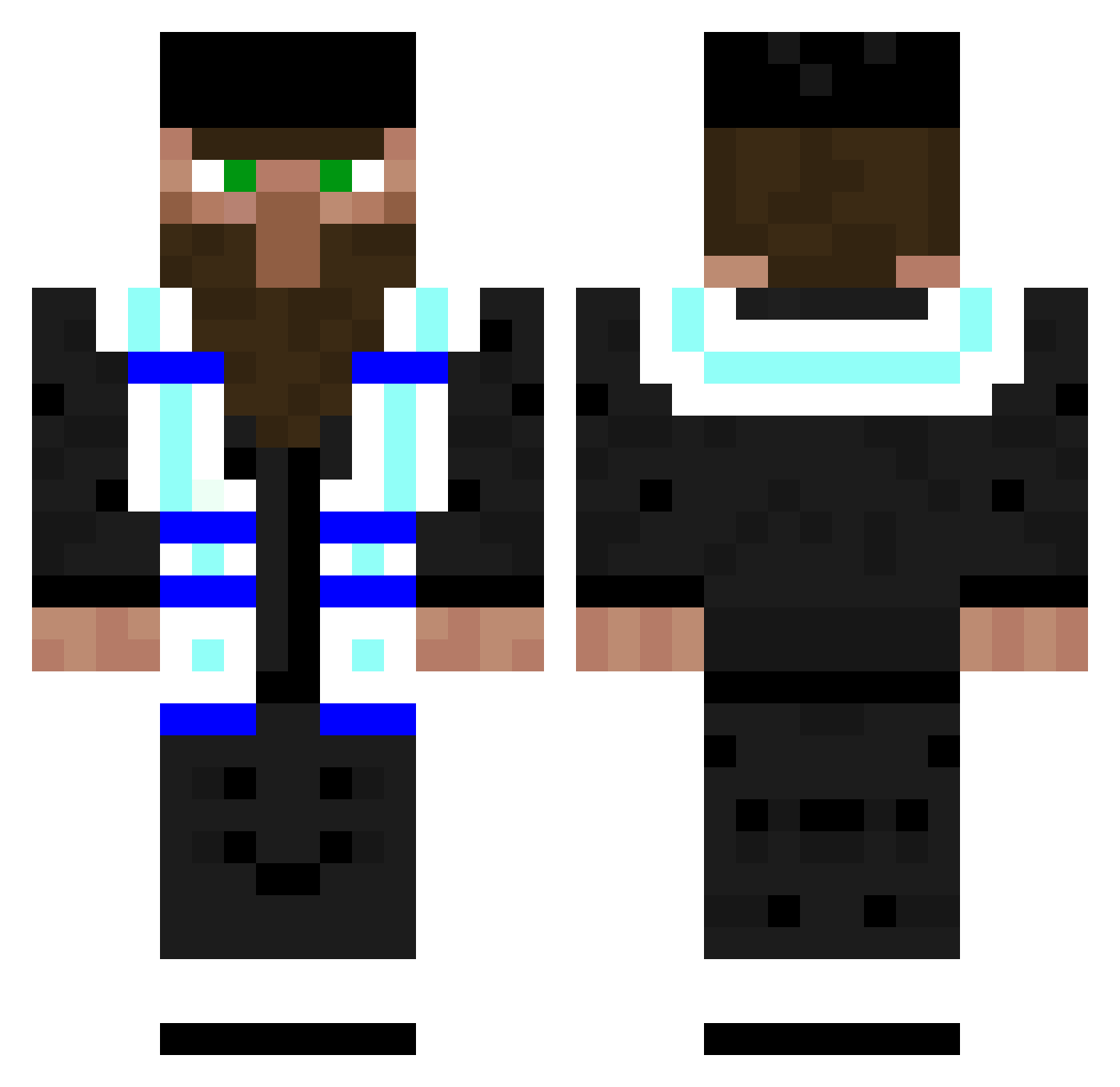 WiIhelm Minecraft skin, front and back view