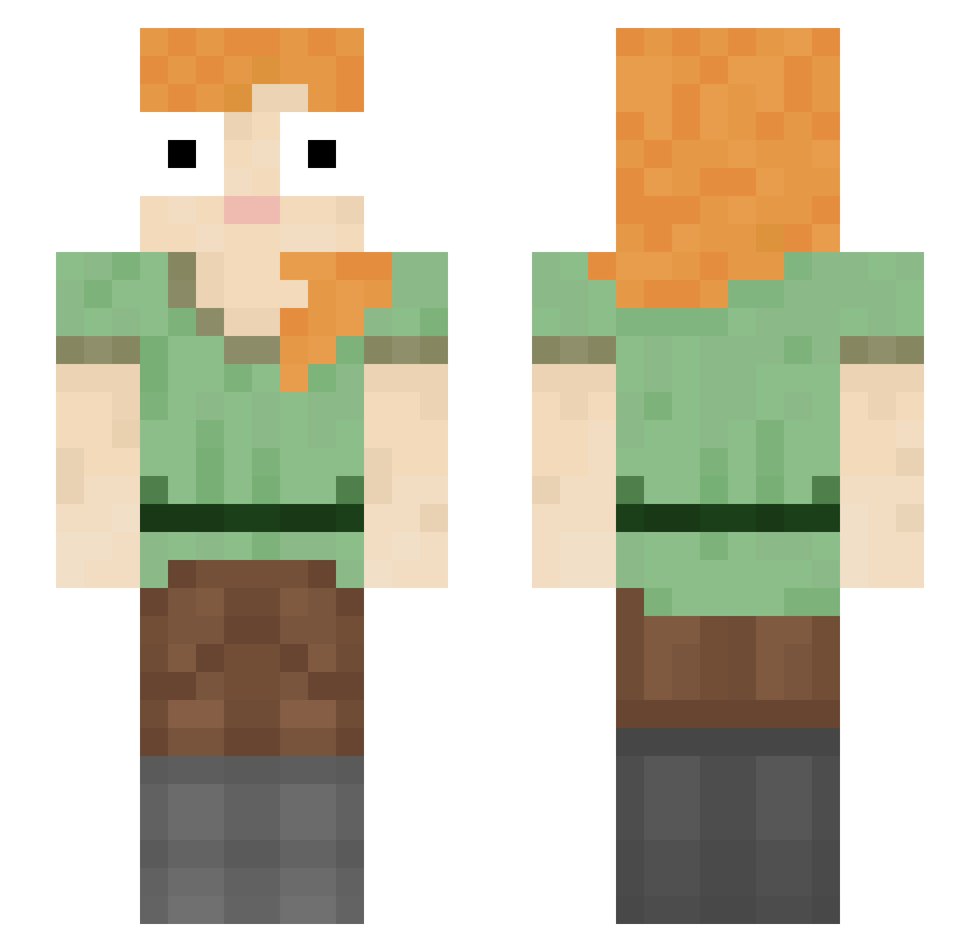 Ayakala Minecraft skin, front and back view