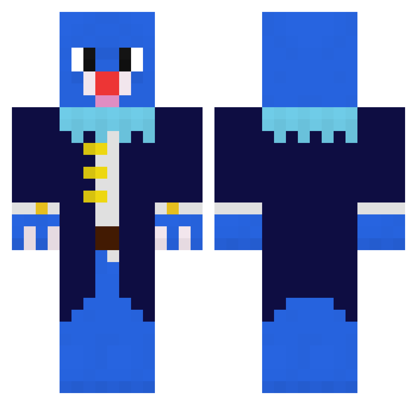 Lassart Minecraft skin, front and back view