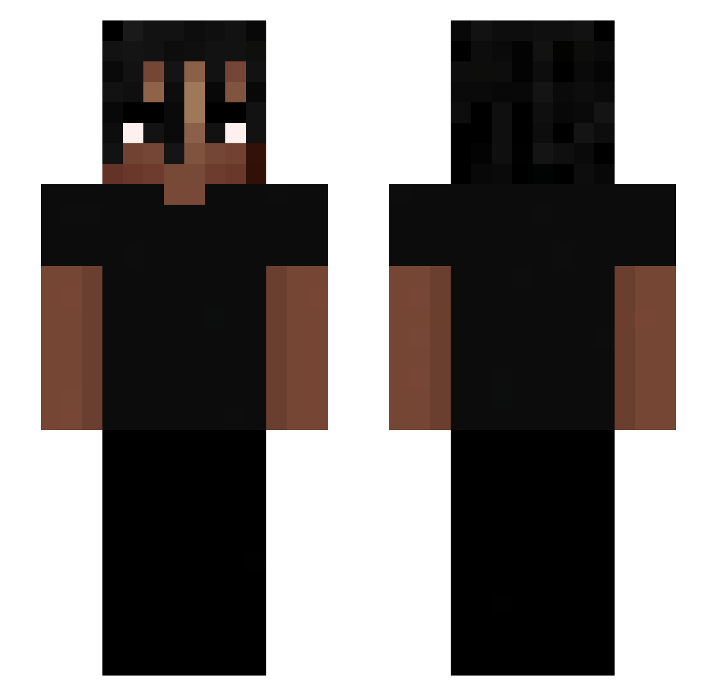 Lunartoc Minecraft skin, front and back view
