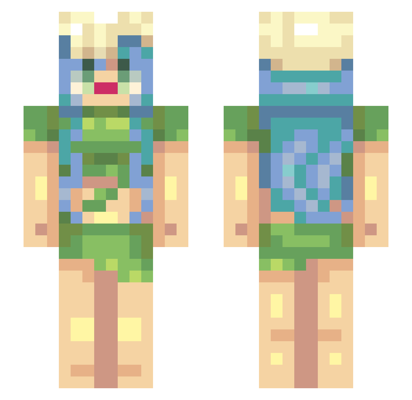 NellielTu Minecraft skin, front and back view