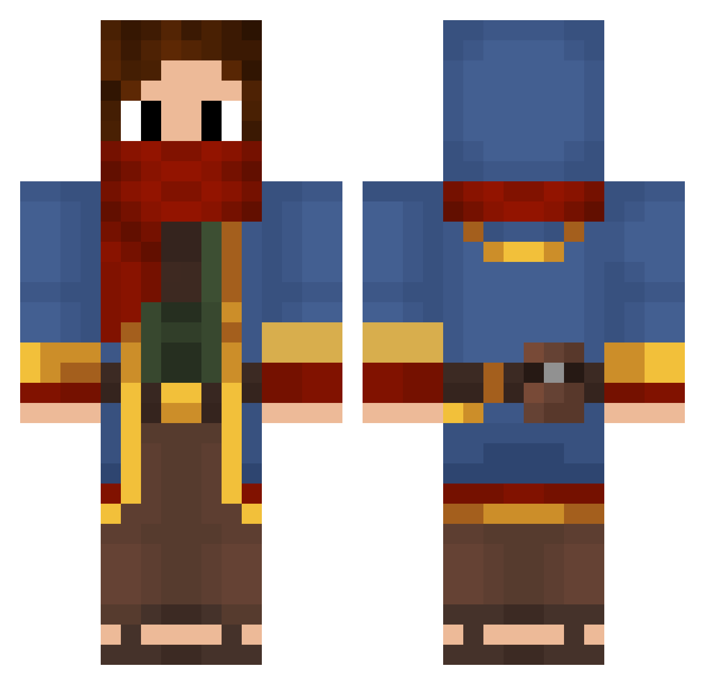 TreesInNam Minecraft skin, front and back view