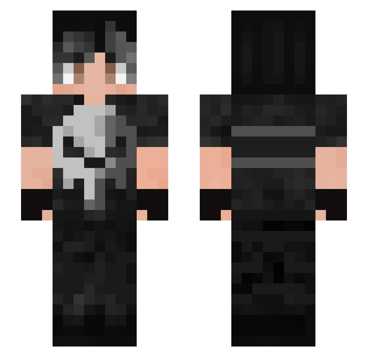 Sxved Minecraft skin, front and back view
