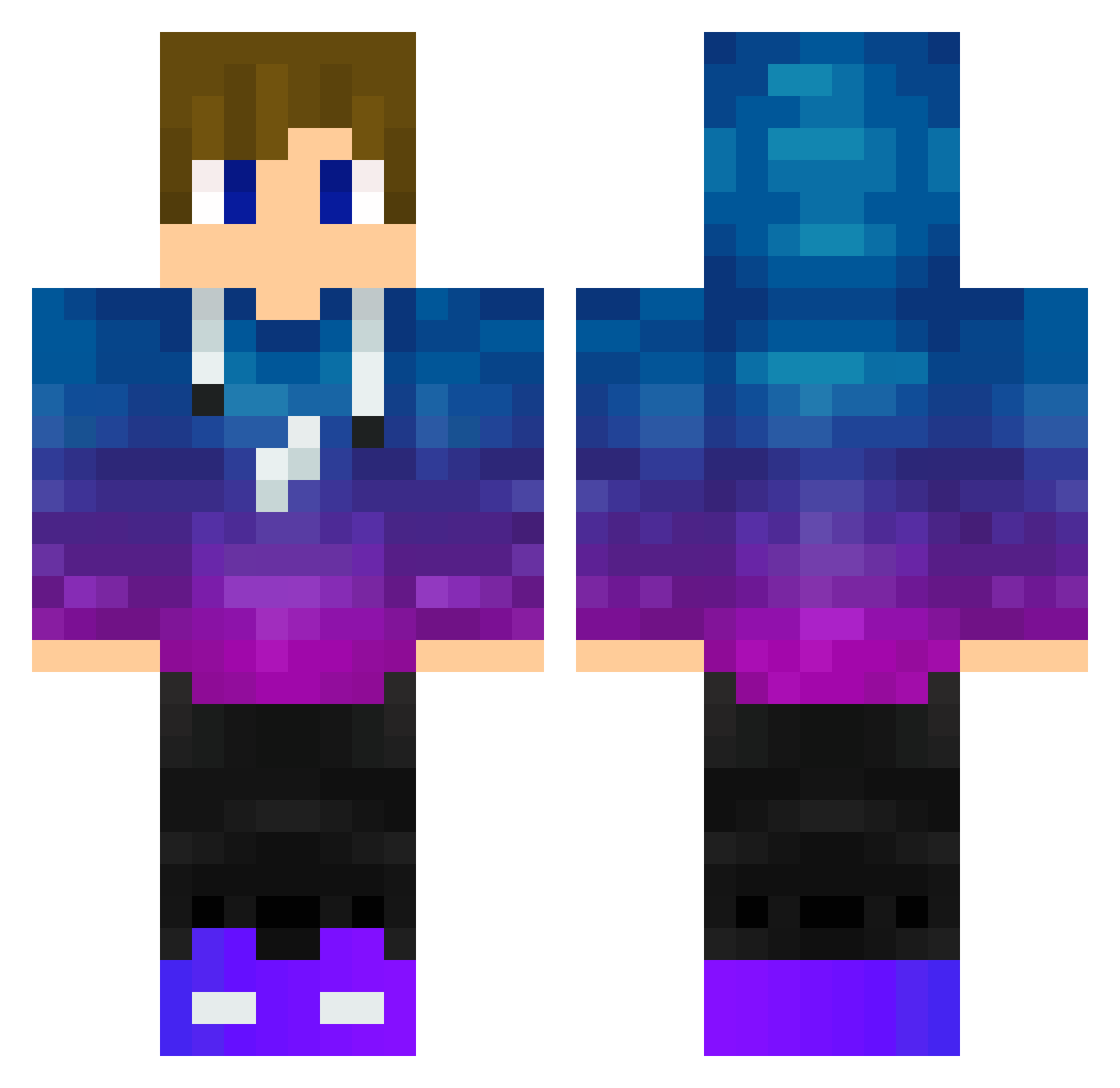 Psyb0rg Minecraft skin, front and back view
