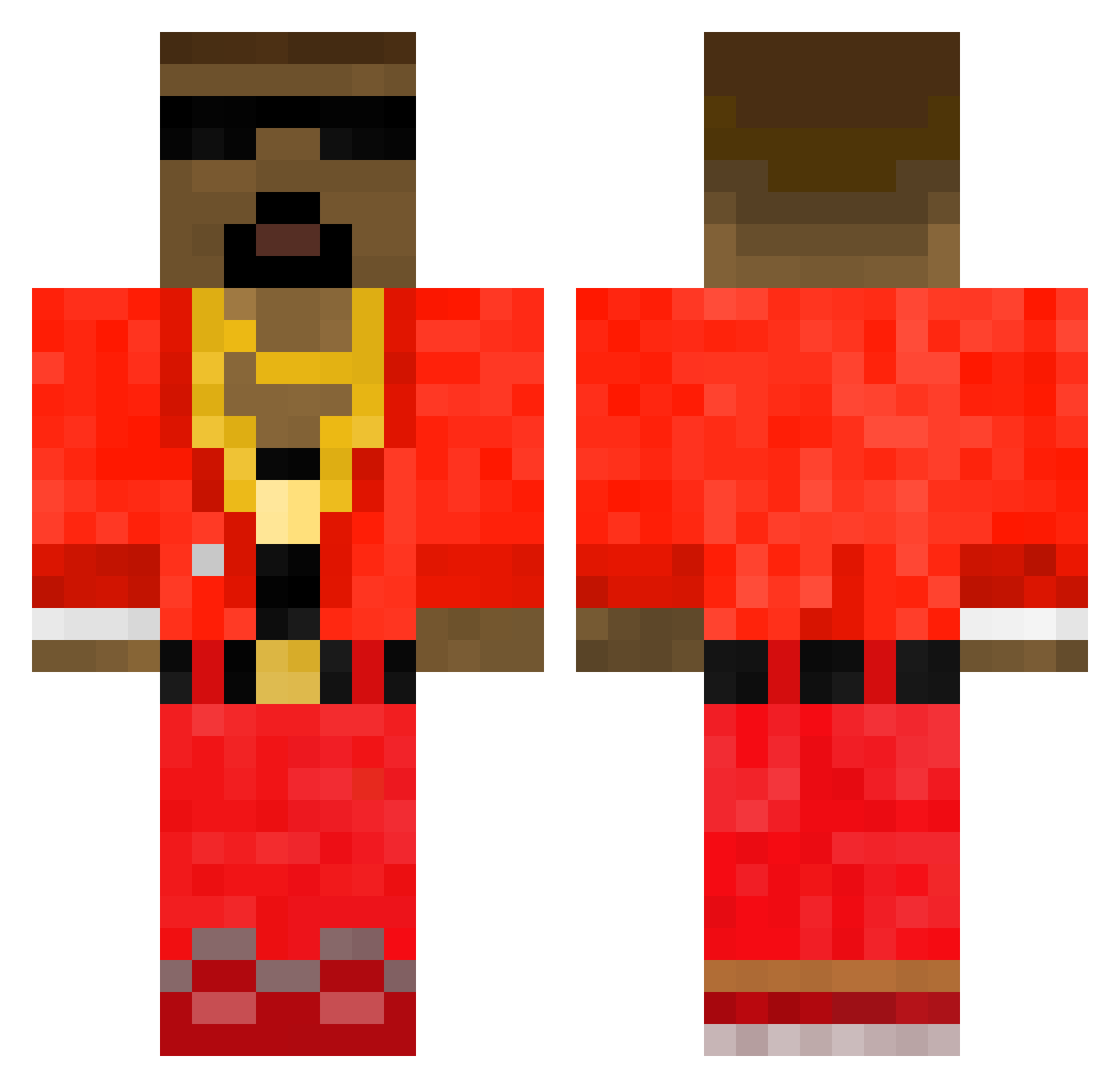 AnimePace Minecraft skin, front and back view