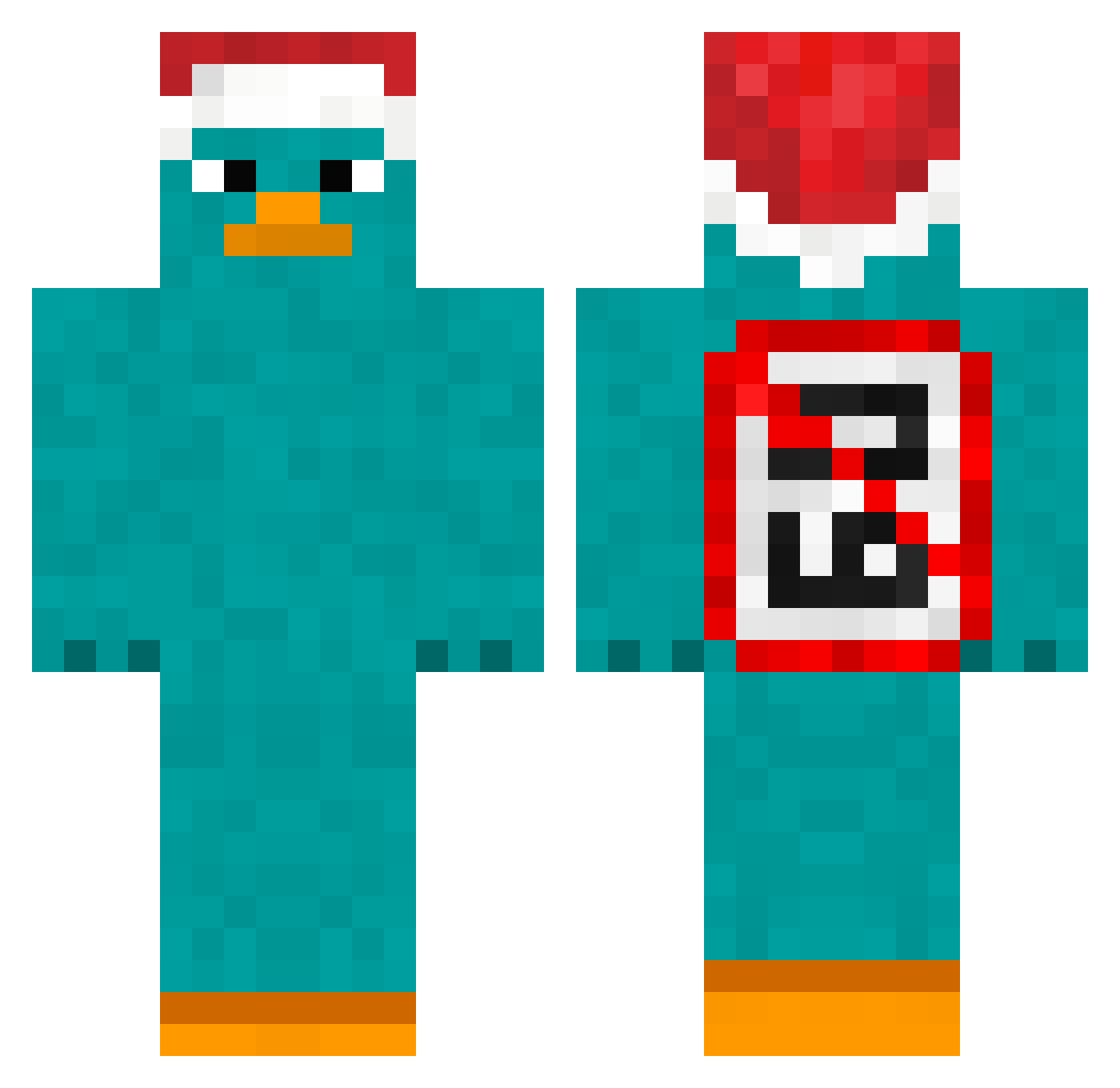 Kanciano420 Minecraft skin, front and back view