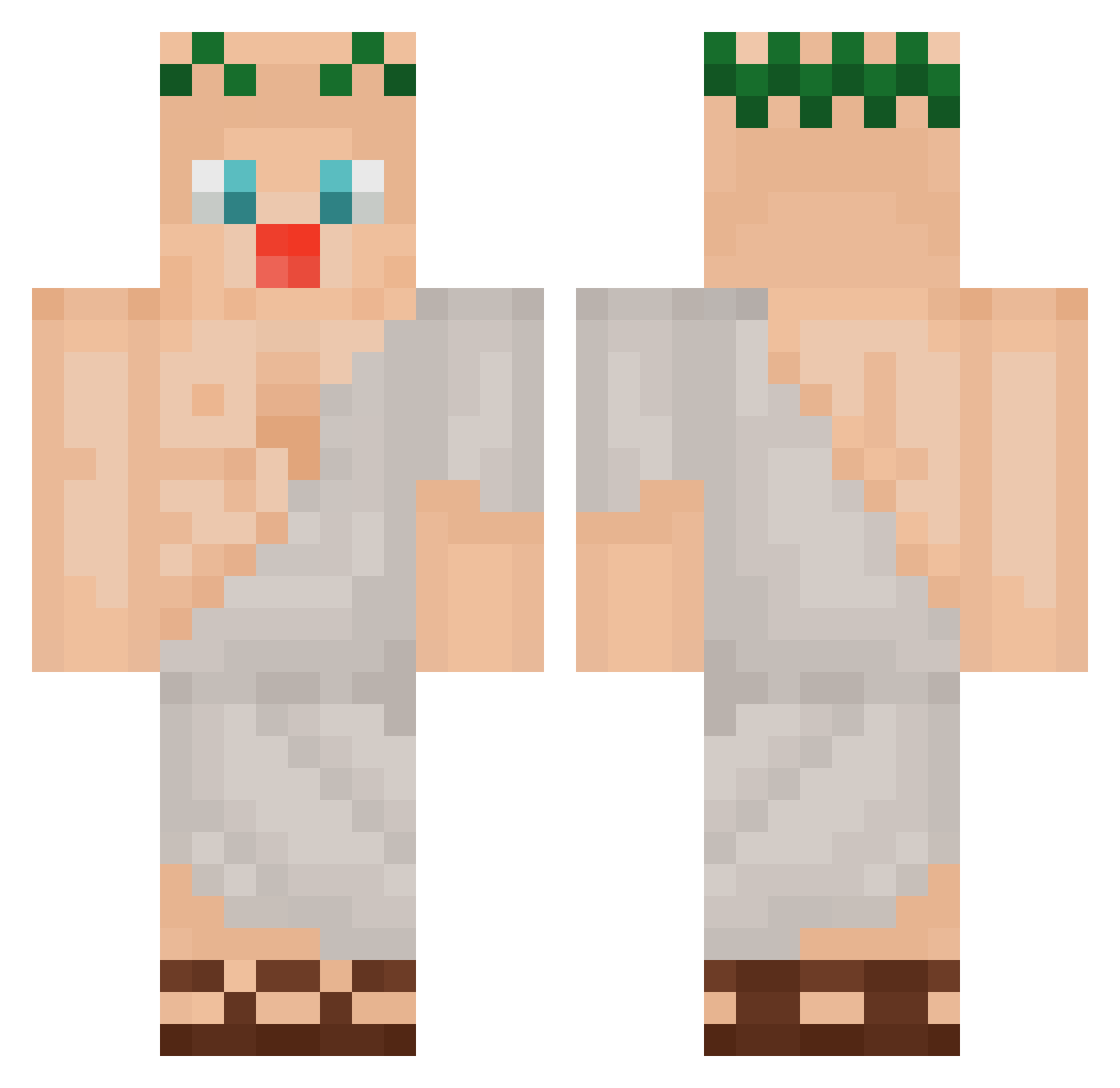 AppleGyat Minecraft skin, front and back view