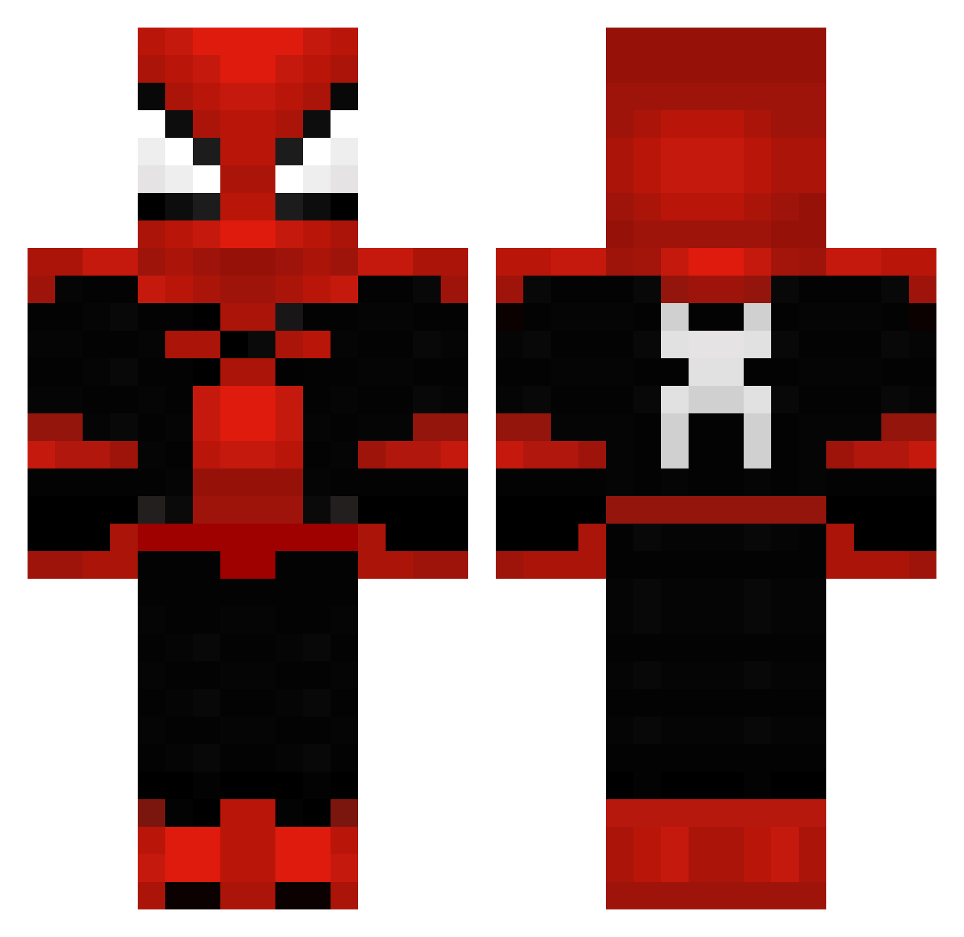 Rose_Bunny_Fox Minecraft skin, front and back view