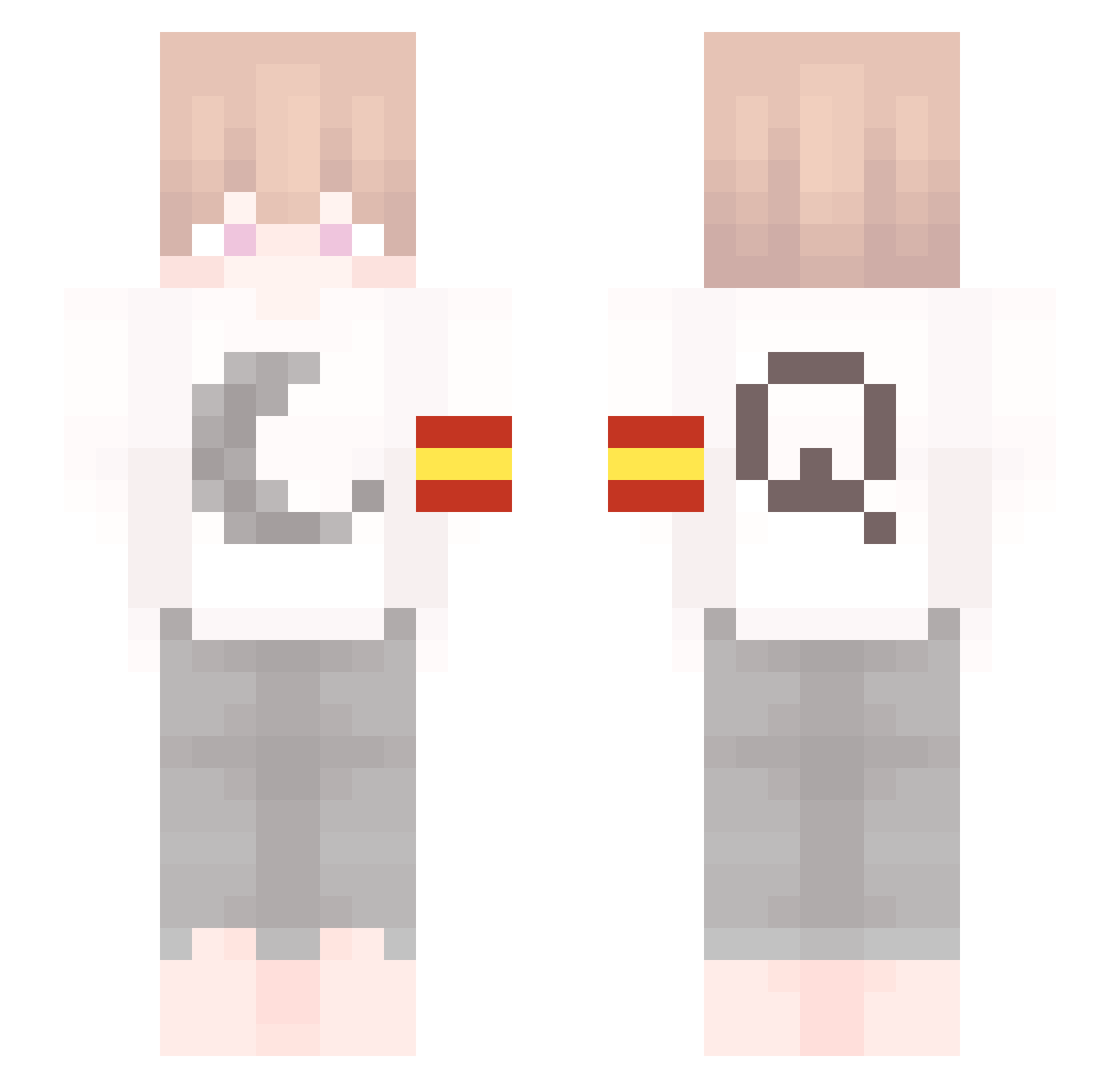 iQuarter Minecraft skin, front and back view