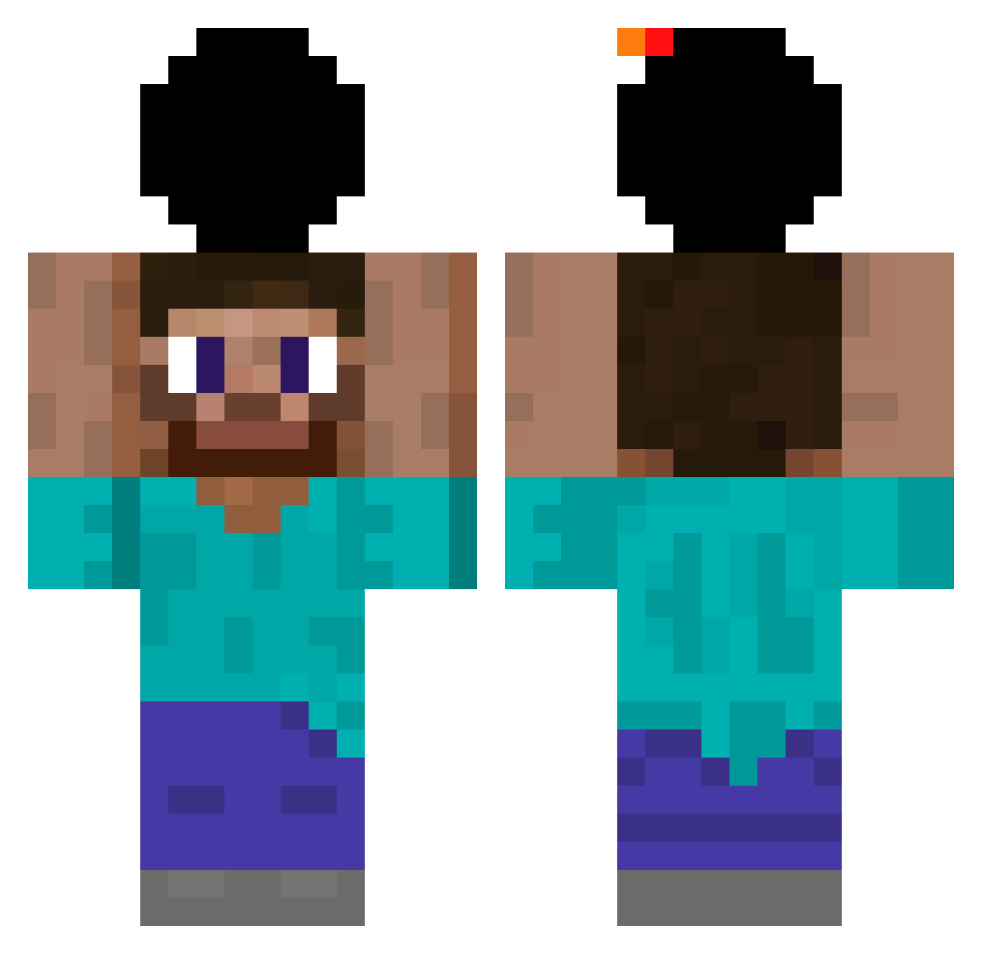 R0JEH Minecraft skin, front and back view