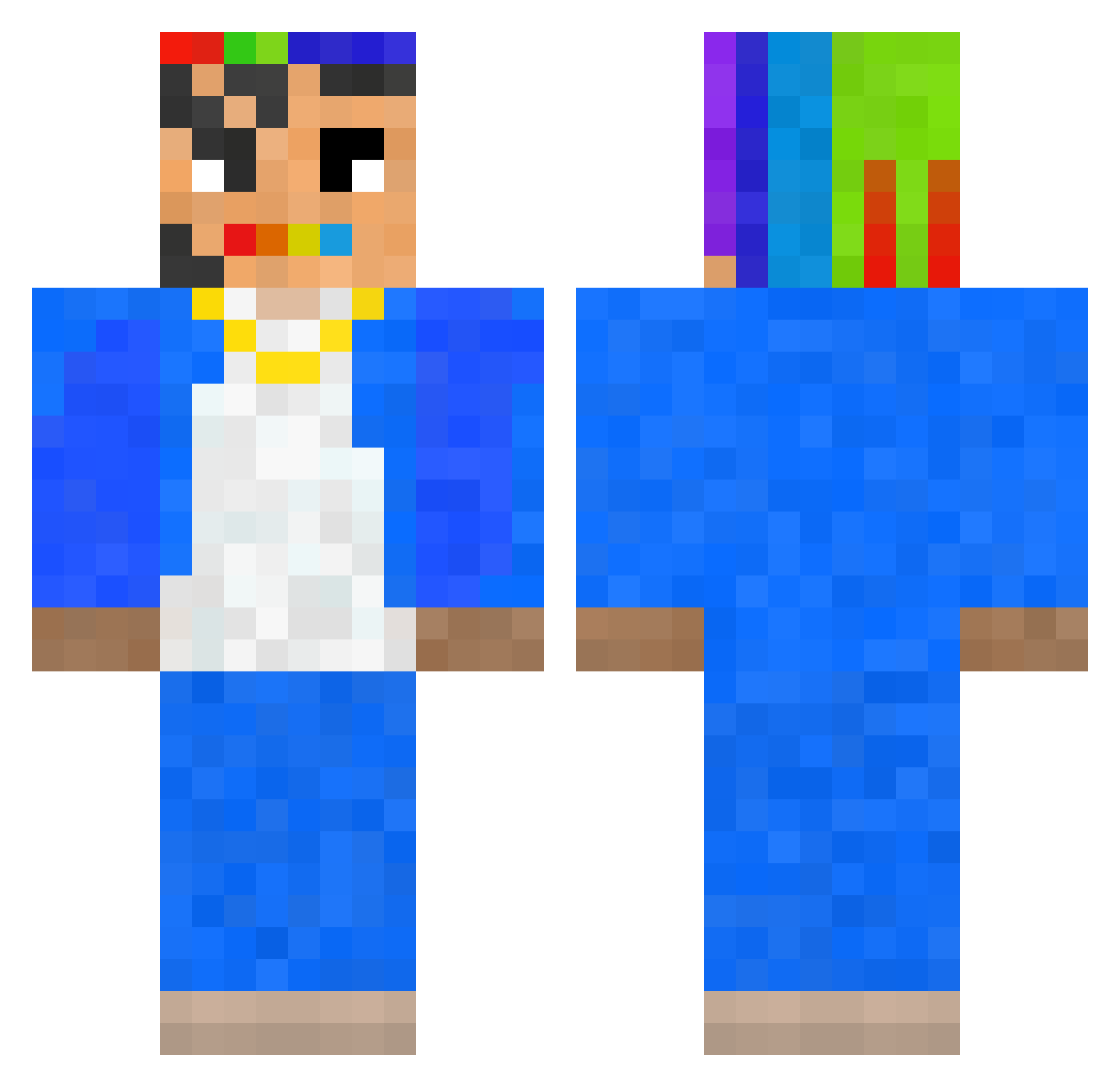 ValorantPlayer Minecraft skin, front and back view