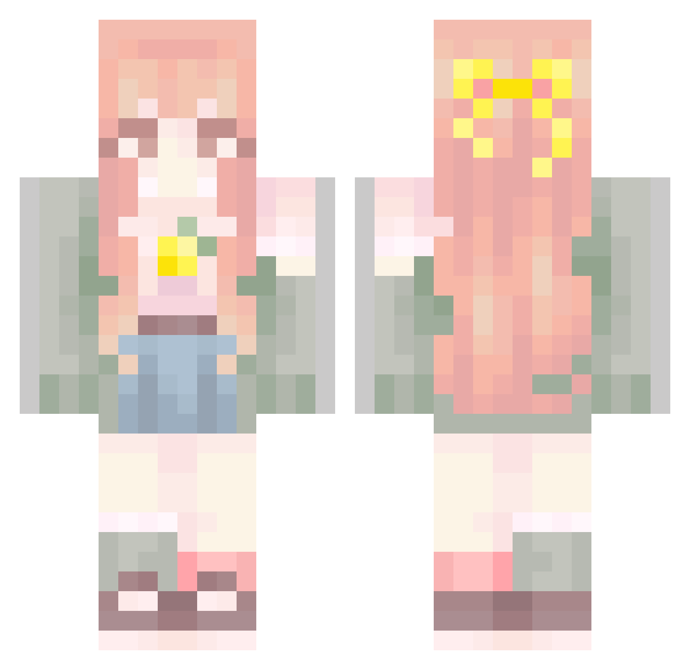 Rozeuh Minecraft skin, front and back view
