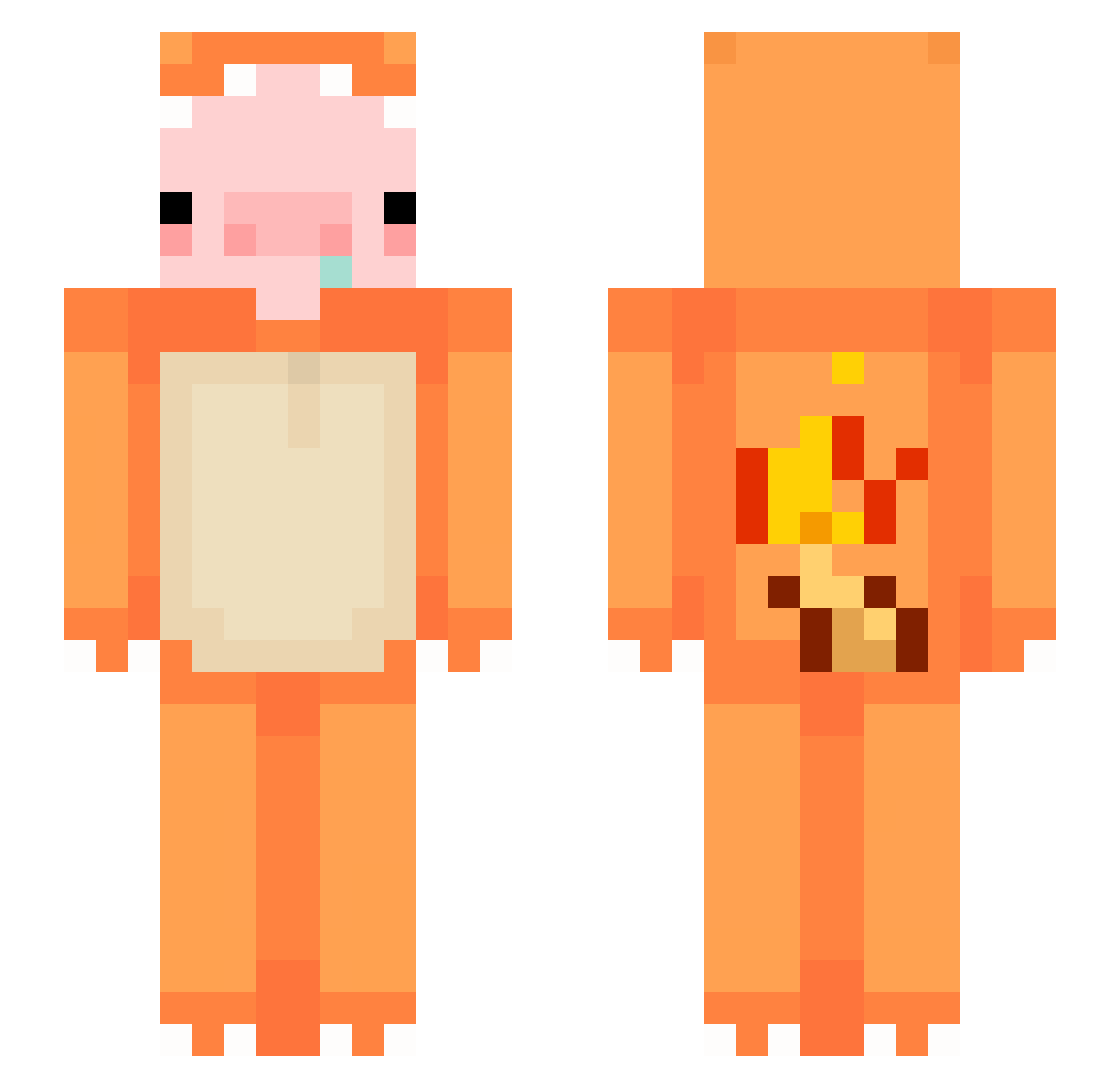 SBQLDLA Minecraft skin, front and back view
